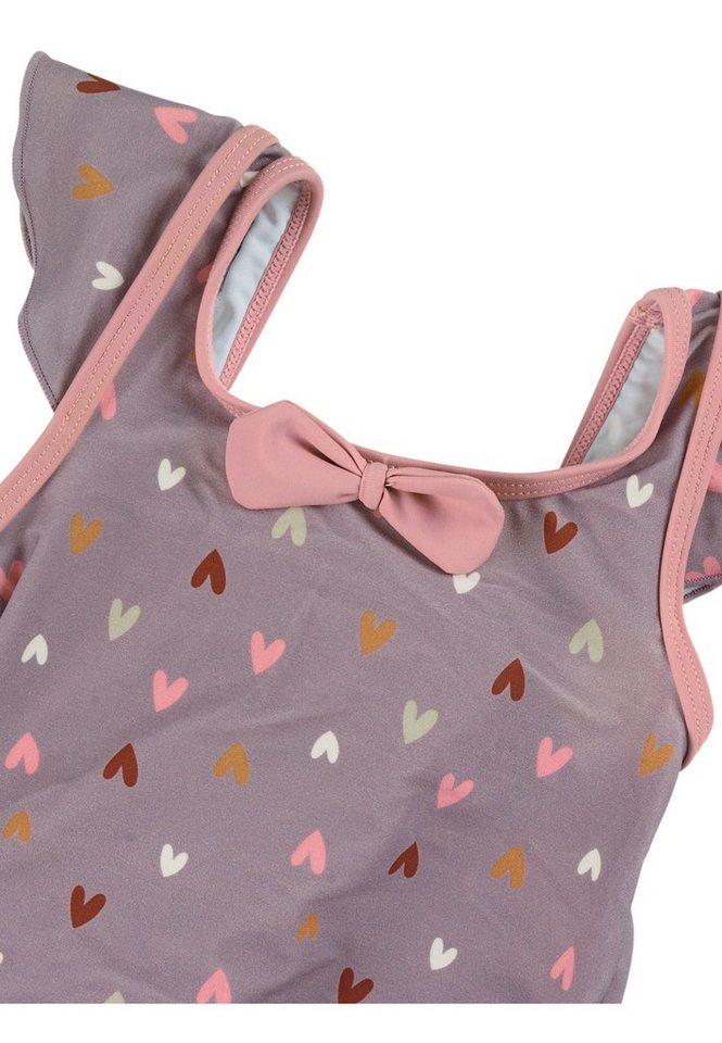 Sterntaler® Badeanzug UV-Schutz 50+ Badeanzug Herz (1-St., Kinderbadeanzug mit eingenähter Windelhose, Schwimmshirt) Schwimmanzug mit Zierschleife und Flügelärmeln, Baby Badeanzug