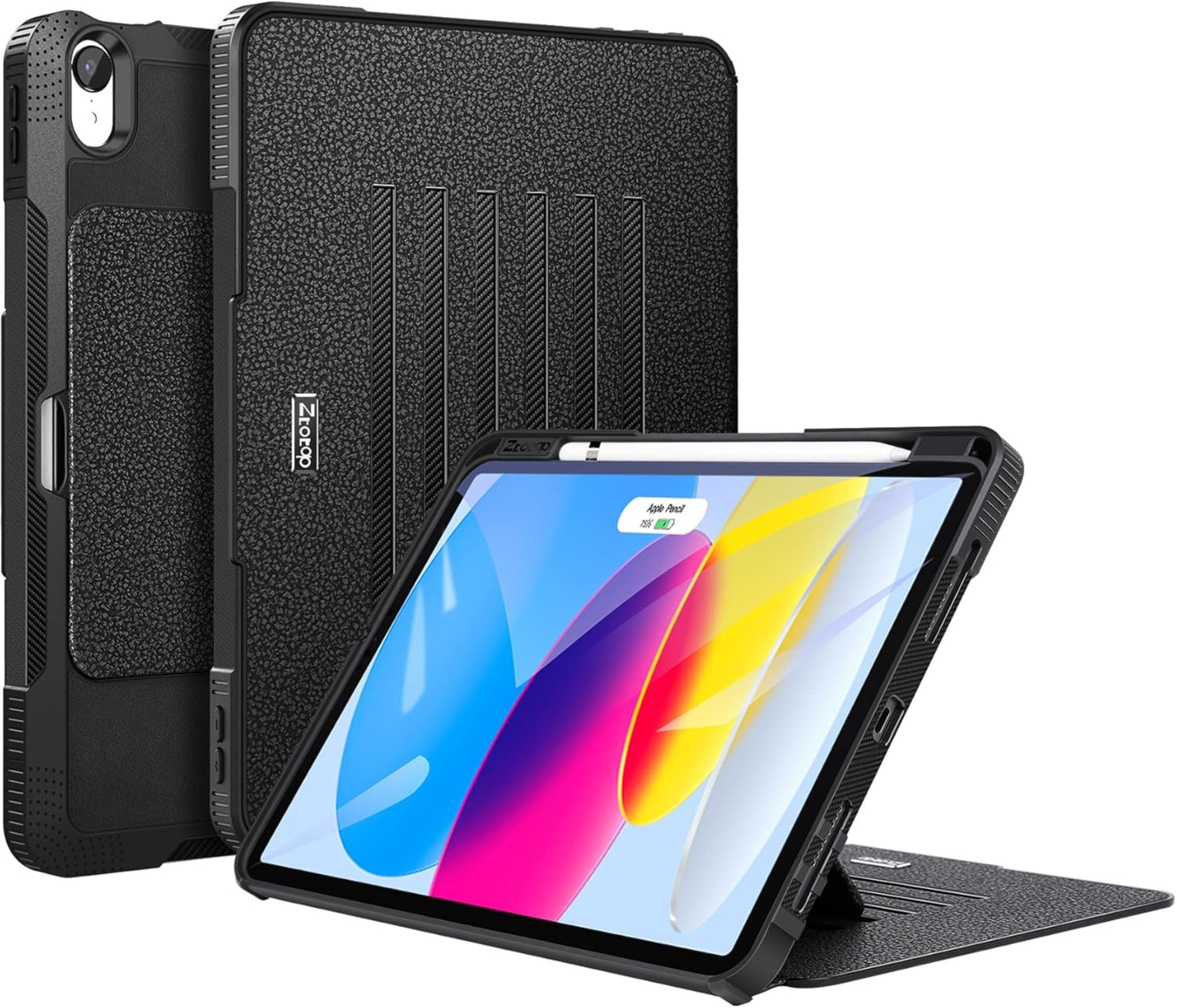 ZtotopCases Tablet-Hülle Hülle für iPad 10. Gen 10.9 Zoll mit Ständer & Schutzfunktion 10.9 Zoll, iPad 10. Gen 10.9 Zoll Hülle mit Ständer & Pencil-Halter