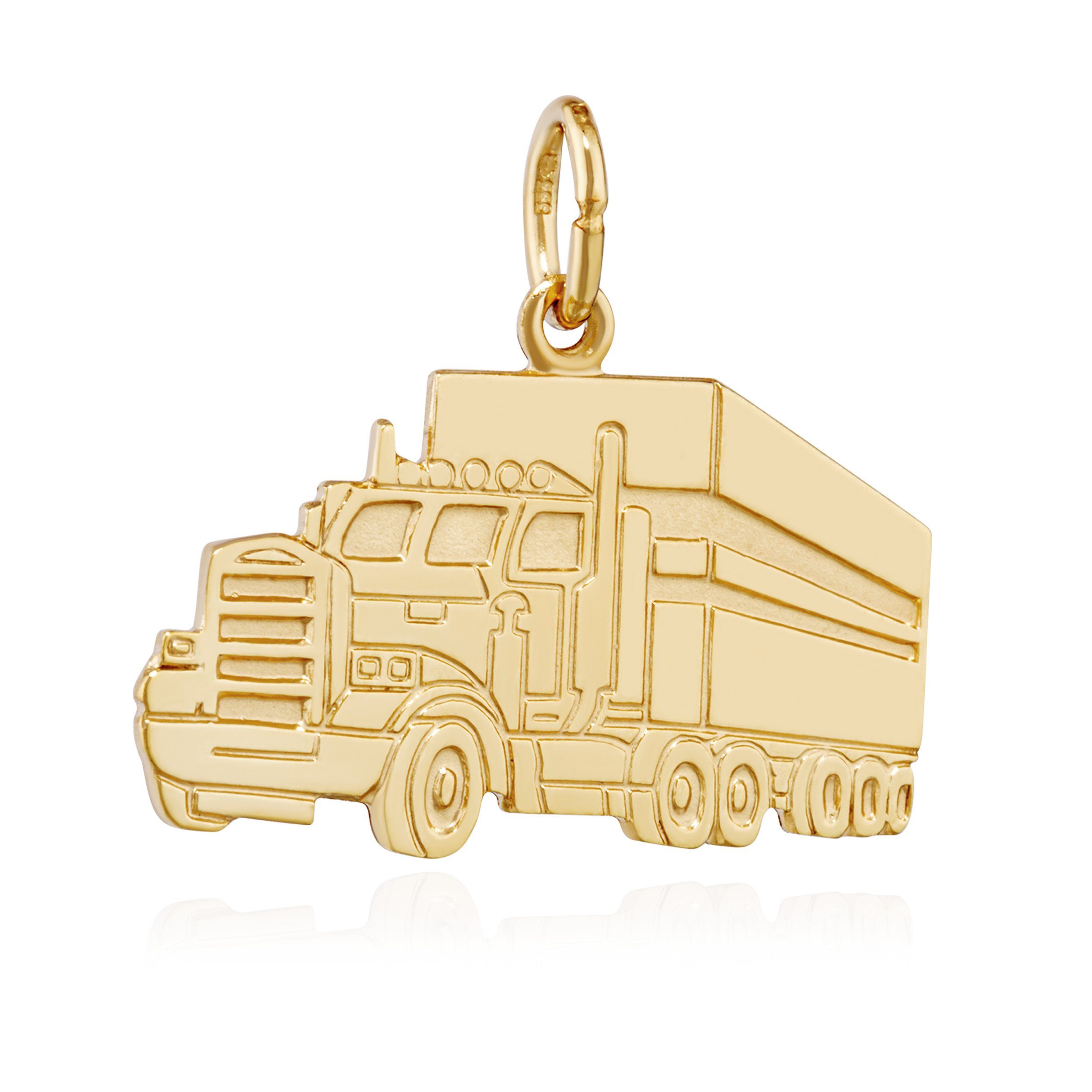 NKlaus Kettenanhänger 20mm Kettenanhänger LKW Truck 333 Gelb Gold glanz-teilmatt Fahrer Gold