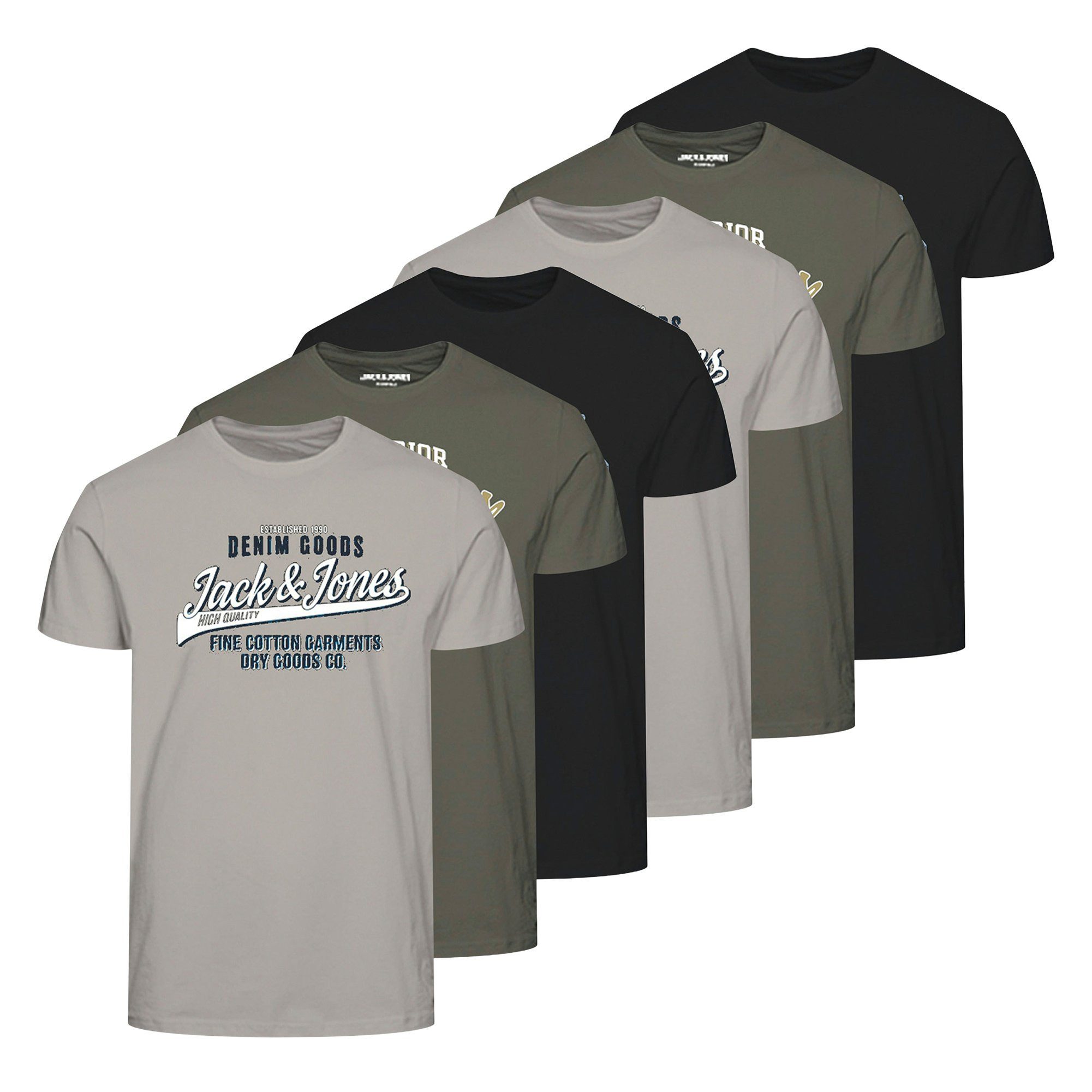T-Shirt Herren T-Shirt 6er Pack Baumwolle