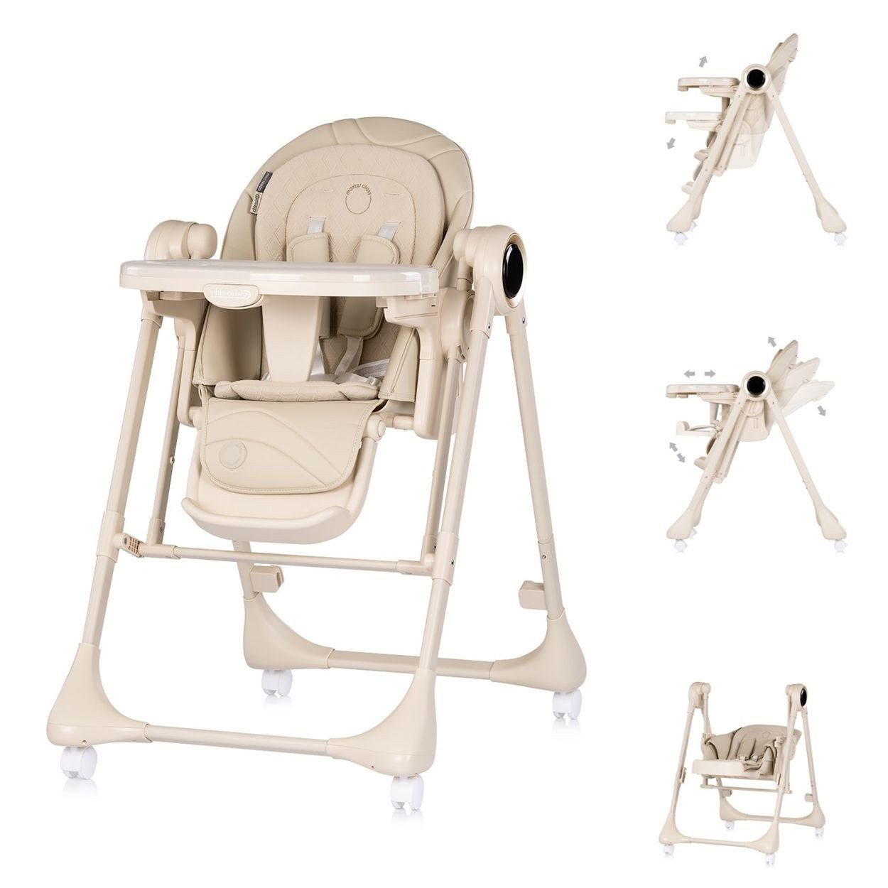 Chipolino Kombihochstuhl Hochstuhl Master Class 2 in 1, elektrisch Babyschaukel Fernbedienung