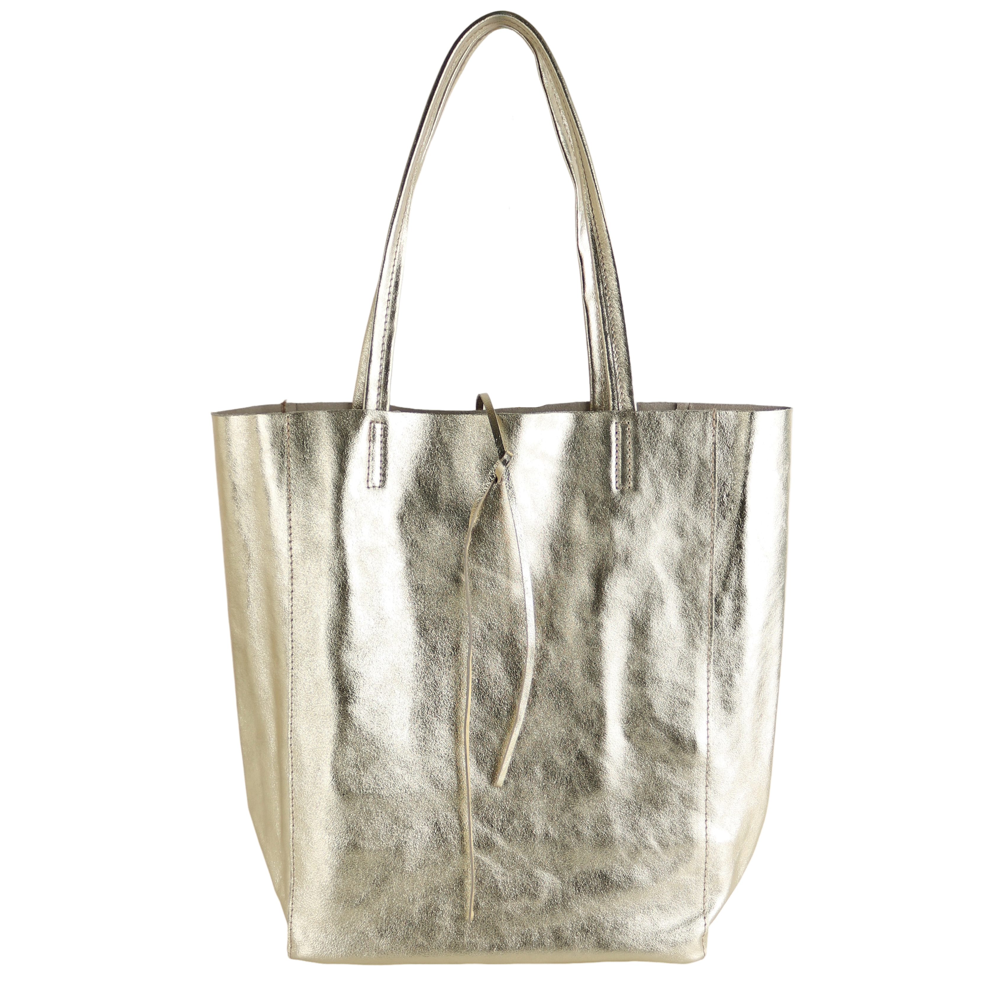 Shopper aus Echtleder / Wildleder, Made in Italy, Henkeltasche Tasche