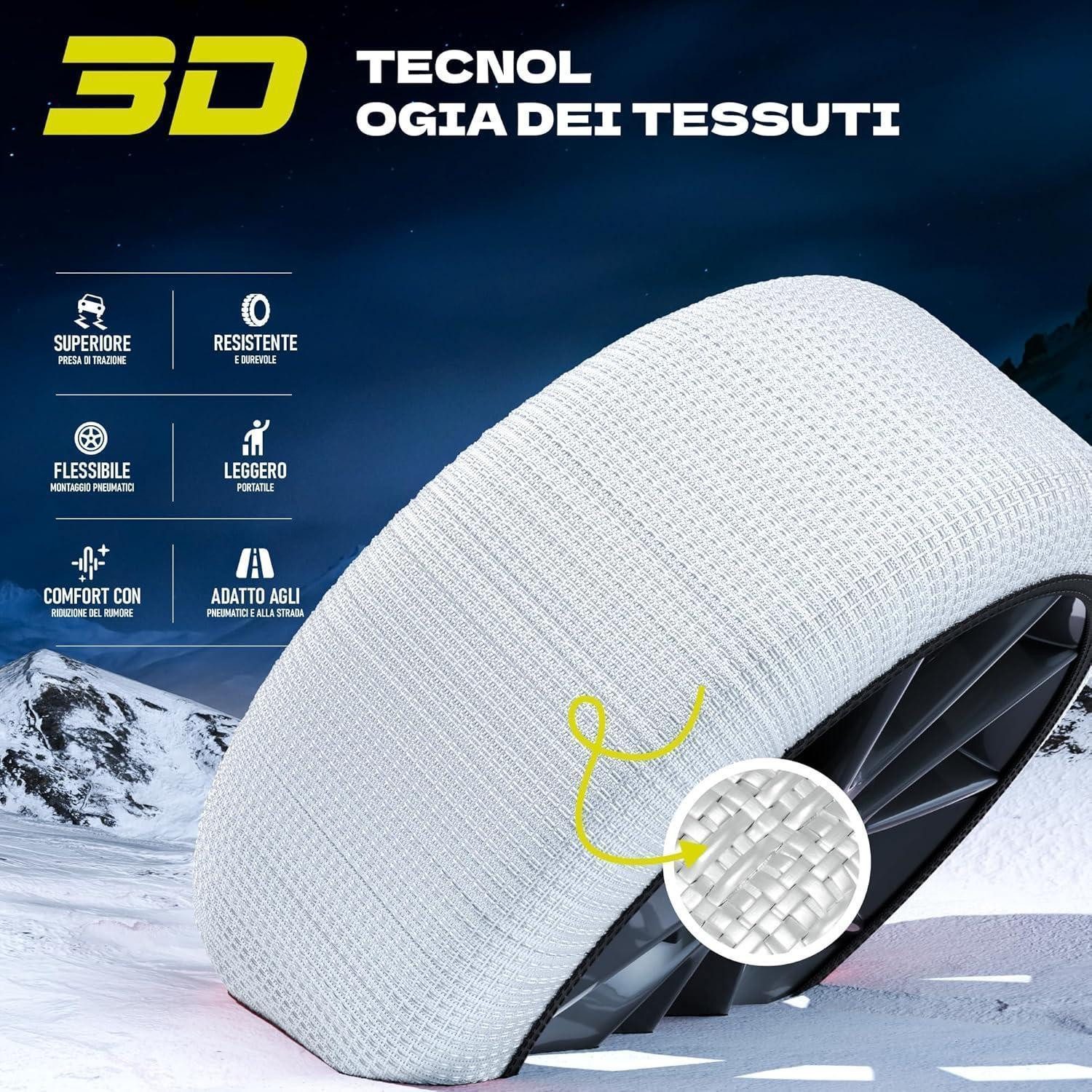 LuxusKollektion Schneeketten Schneeketten Textil EU166621 Schnee Eis Handschuhe Kit2 M Weiß