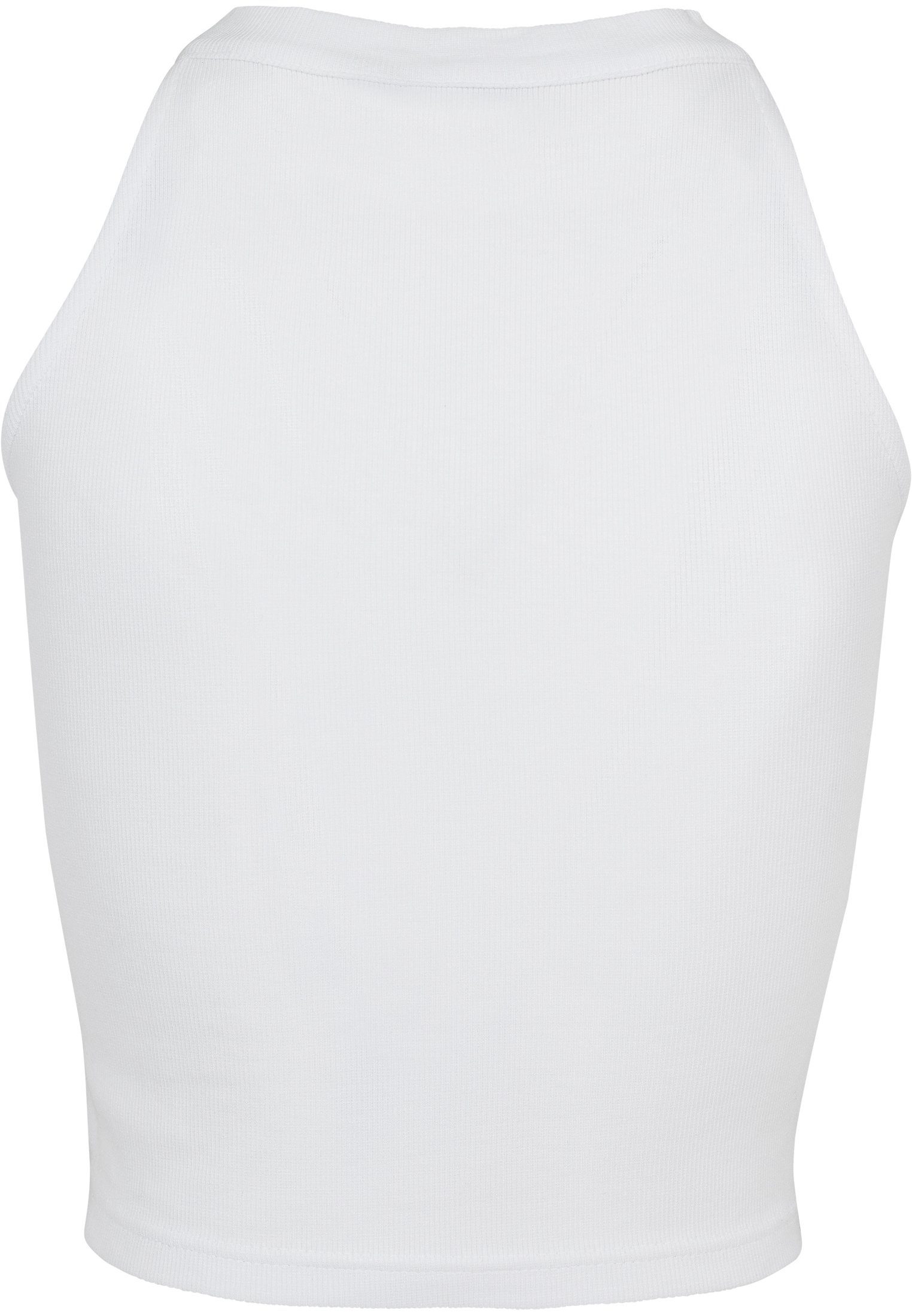 (1-tlg) Damen Turtleneck URBAN Ladies white T-Shirt Top Cropped Rib CLASSICS