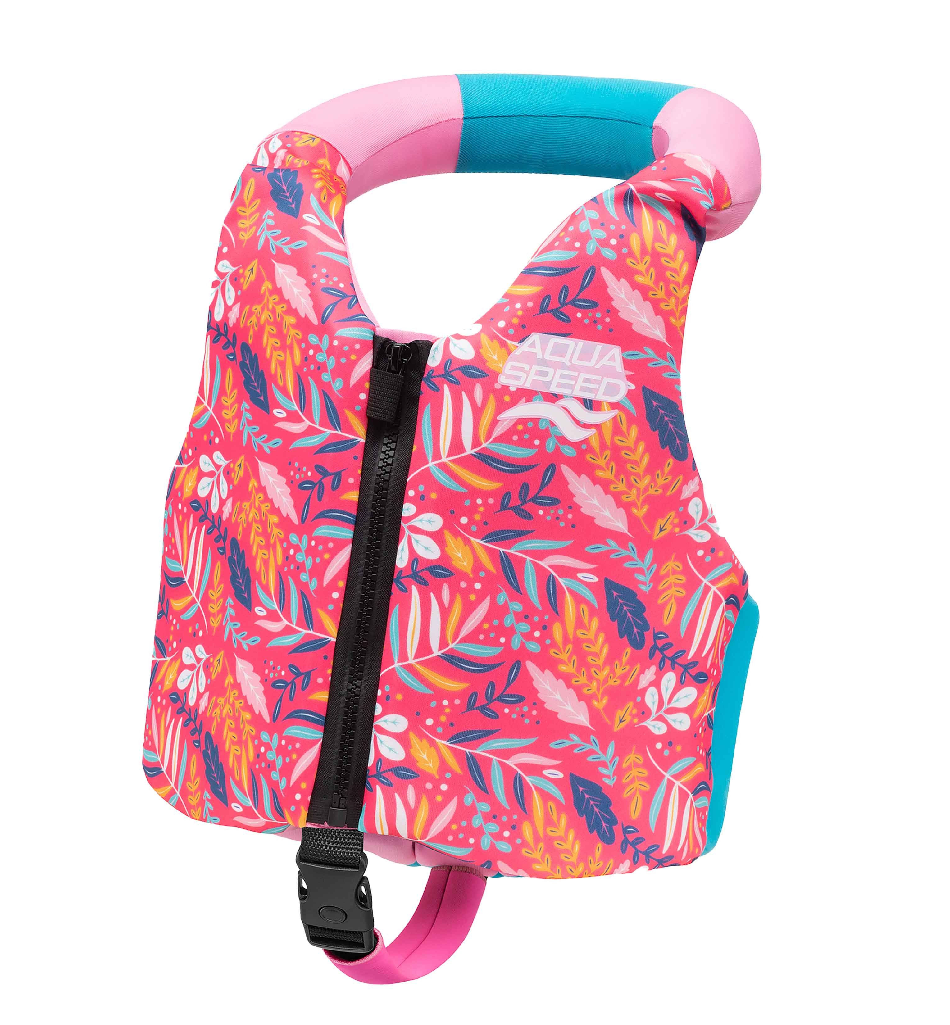 Aqua Speed Auftriebskörper Flytekraft Kinder Schwimmlernweste 15-19 kg Tropical Bloom (Bietet stabilen Auftrieb & hilft Kindern, Vertrauen im Wasser zu gewinnen), Hautfreundliches Material verhindert Reibung & bietet angenehmen Sitz