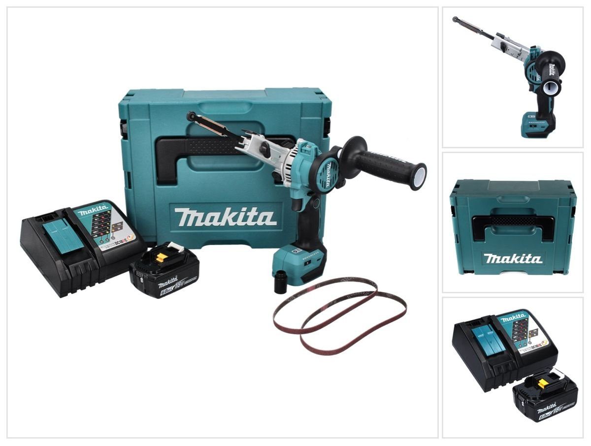 Makita Bandschleifer DBS 180 RG1J Akku Bandfeile 18 V 9 x 533 mm Brushless + 1x Akku 6,0 A