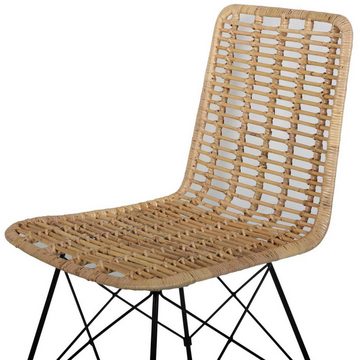 Casa Moro Stuhl Rattan-Stuhl Valencia Natur - aus Naturrattan handgeflochten IDSN41 (Korbstuhl Flechtstuhl, 1 St), Retro Stuhl Esszimmerstuhl