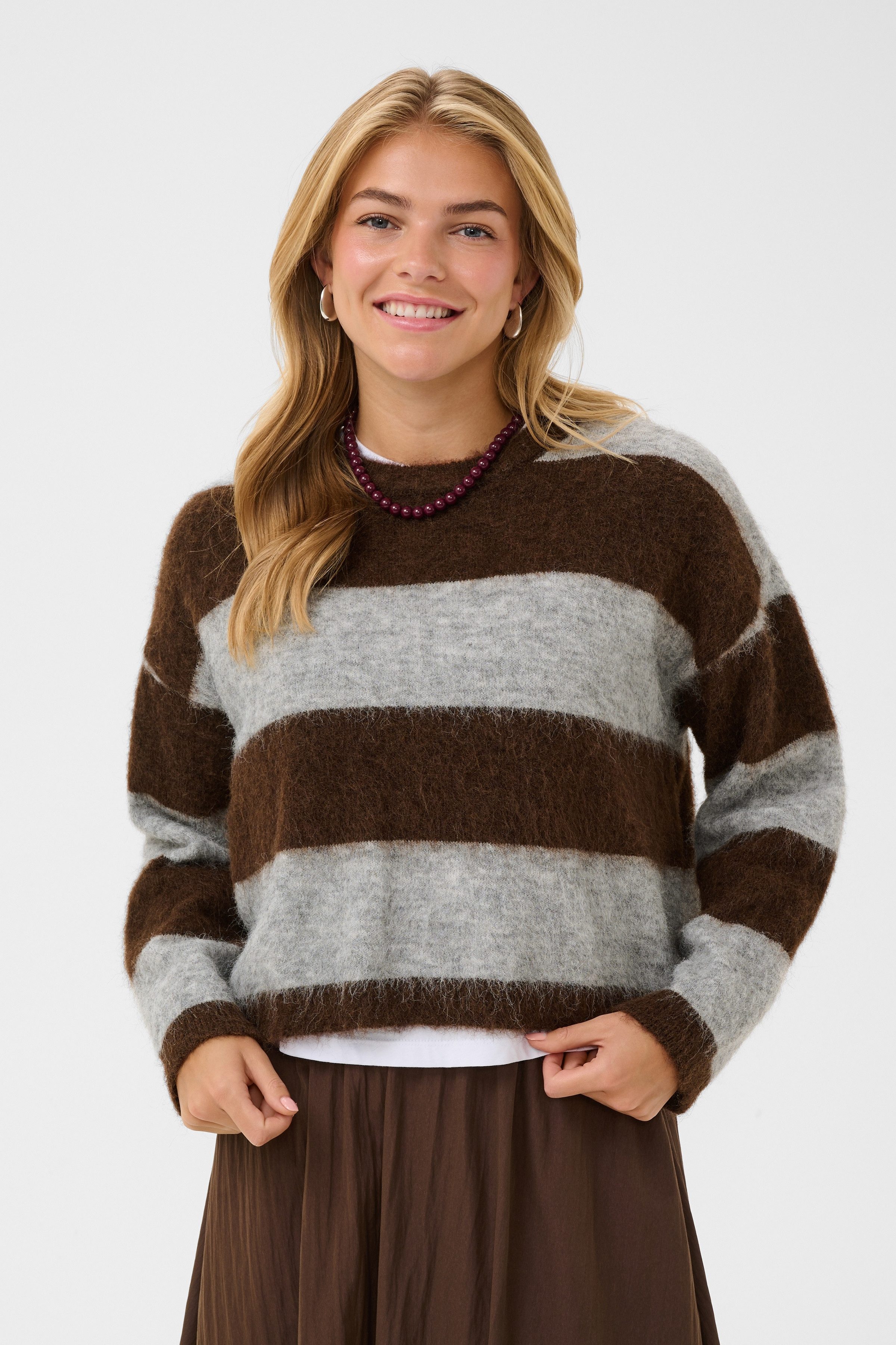 Saint Tropez Strickpullover TayzieSZ Pullover Materialmix, Oversize fit