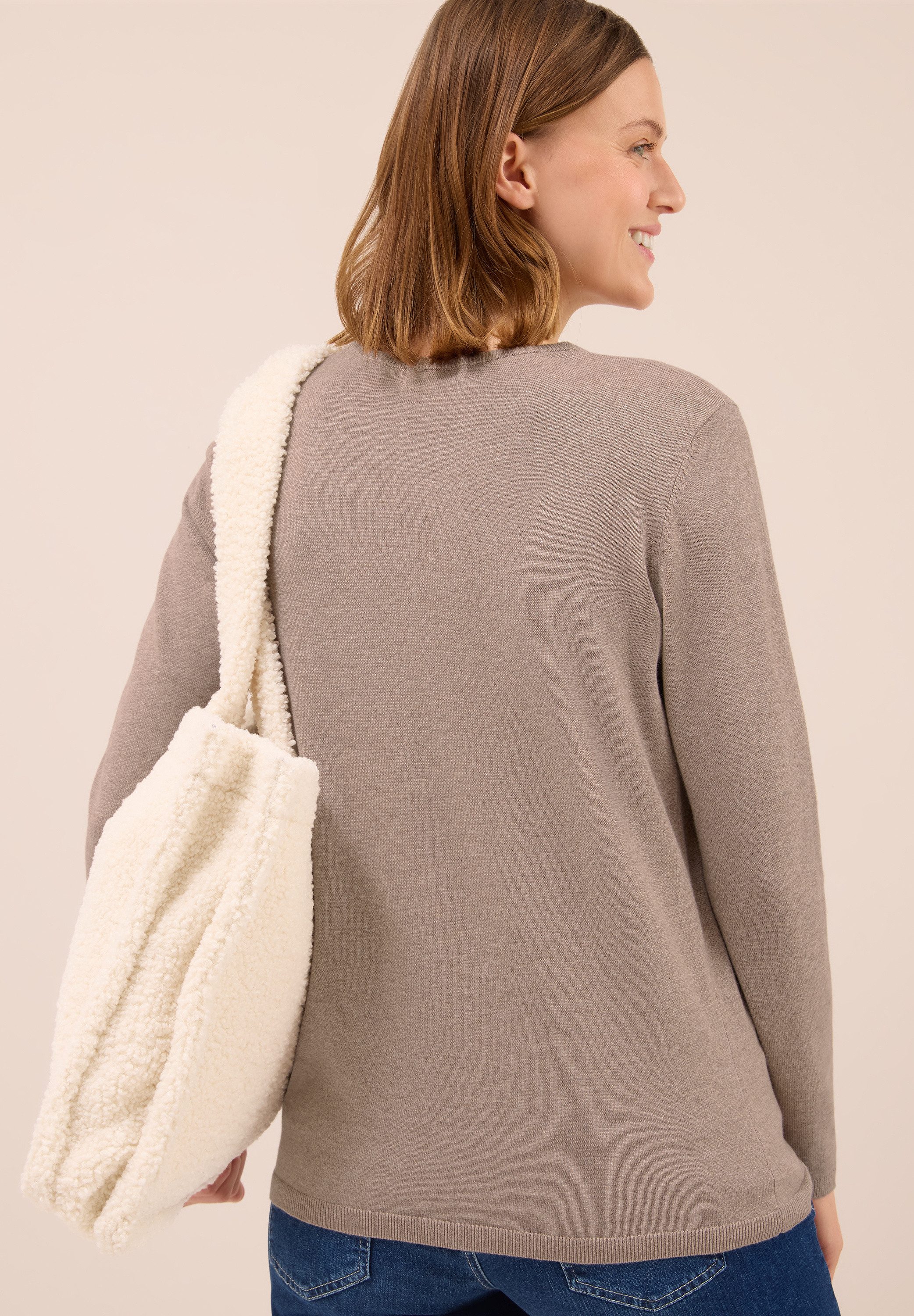 CECIL Strickpullover mit feinem Detail an der Schulter und Viskose-Anteil günstig online kaufen