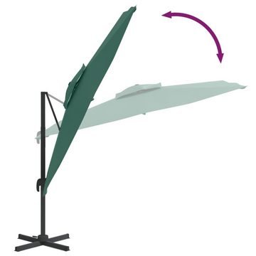 vidaXL Balkonsichtschutz Ampelschirm mit Doppeldach Grün 400x300 cm