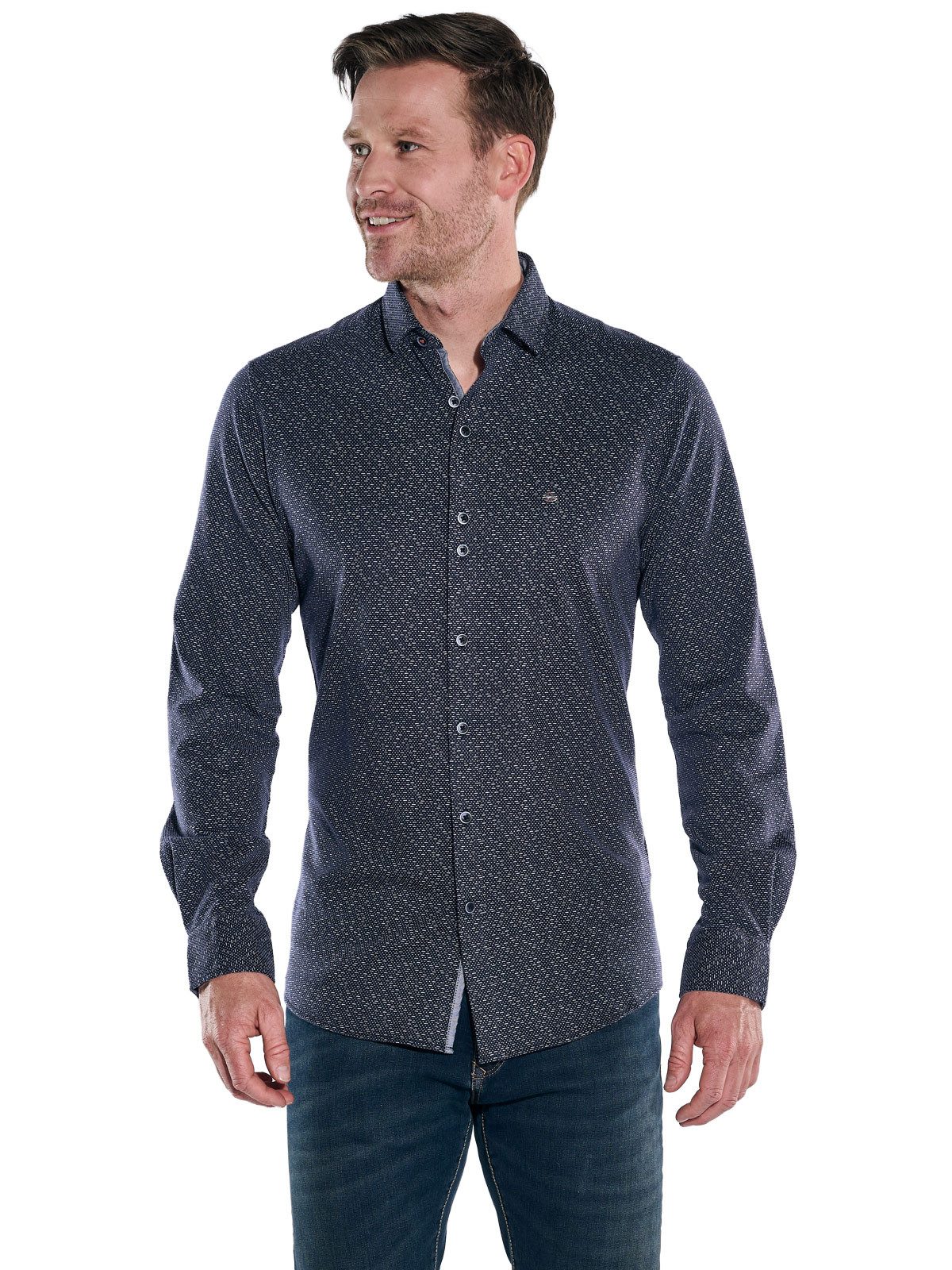 Engbers Langarmhemd Herren Hemd langarm, Marineblau günstig online kaufen