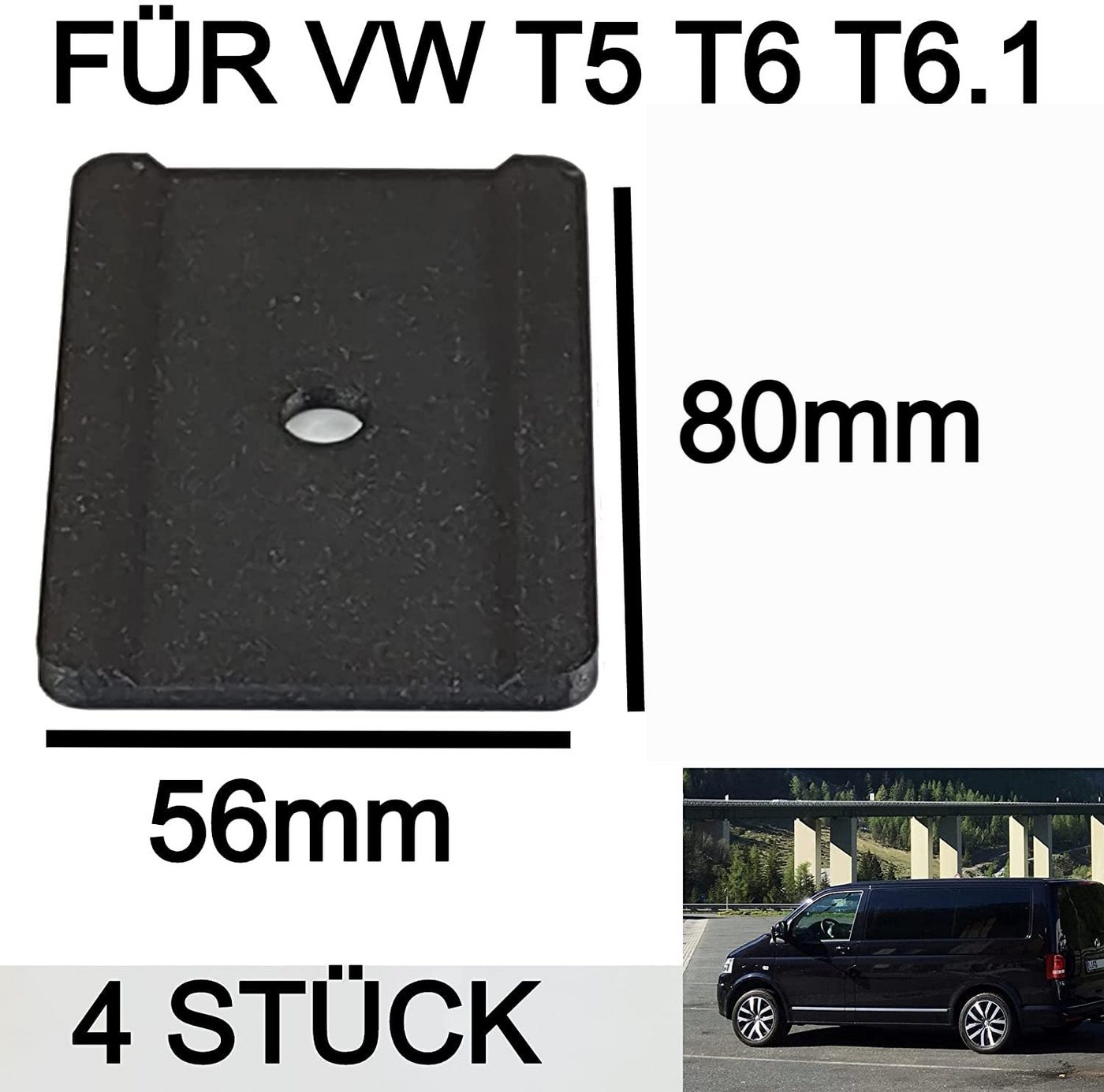 Thumbnail - ULROAD Klemmen 4x Unterlage Profilschiene Konsole Möbel für VW T5 T6 T6.1 Multivan
