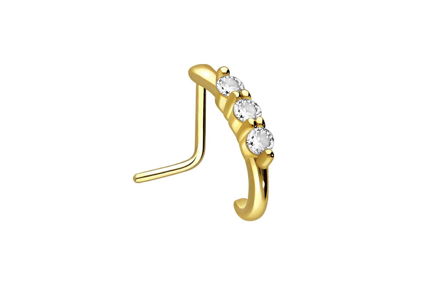 PIERCINGLINE Nasenpiercing Chirurgenstahl Nasenstecker 3 GROSSE KRISTALLE ( günstig online kaufen