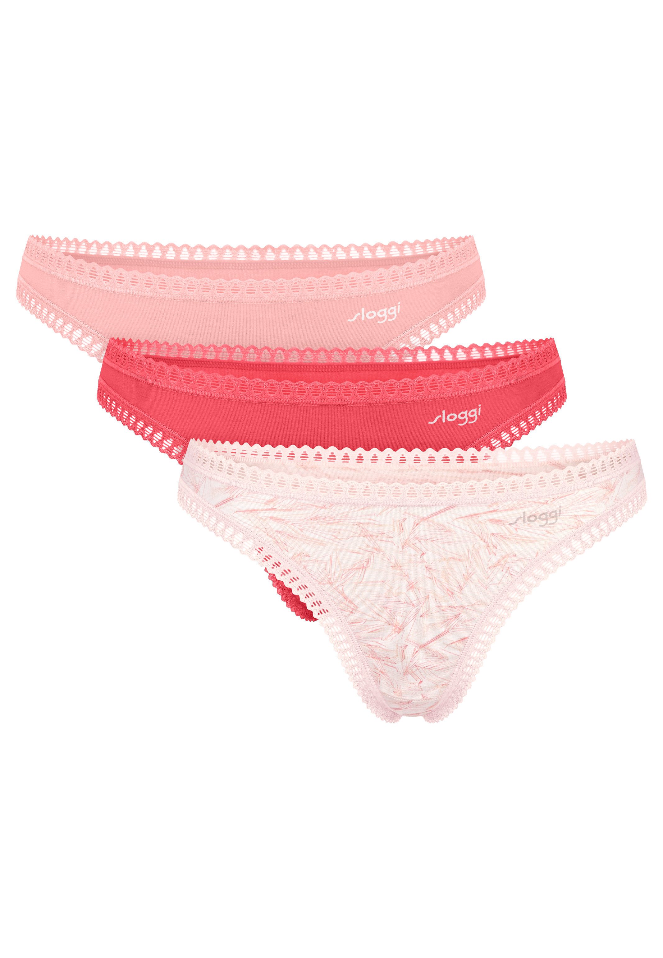 sloggi T-String 3er Pack GO Crush (Spar-Set, 3-St) String - Baumwolle - Atmungsaktiv - Komfortabel und atmungsaktiv