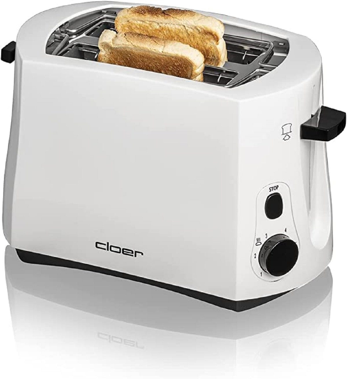 Cloer Wasserkocher Cloer, Toaster weiß für 2 Toasts