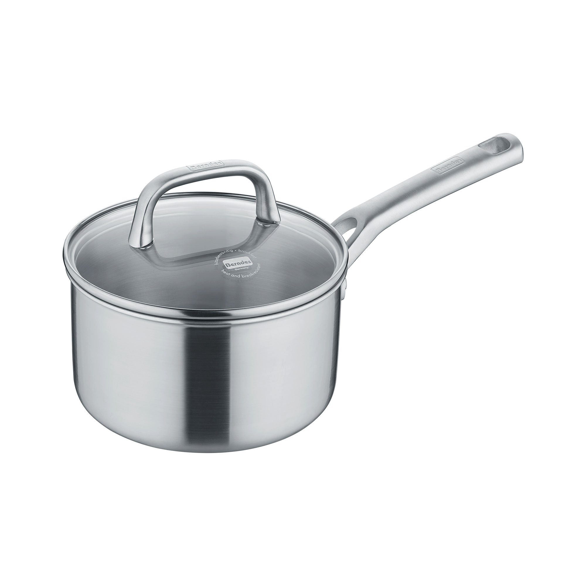 Berndes Kasserolle mit Glasdeckel 16 cm, poliert - Tricion Resist, 3-Schicht-Material