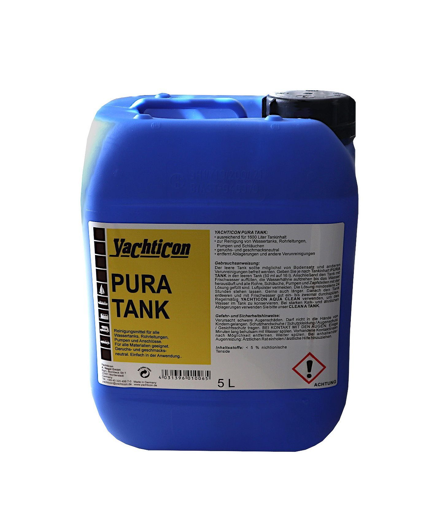 Pura - A. Liter 5 ohne Nagel Chlor- YACHTICON Flüssigreiniger Tank GmbH