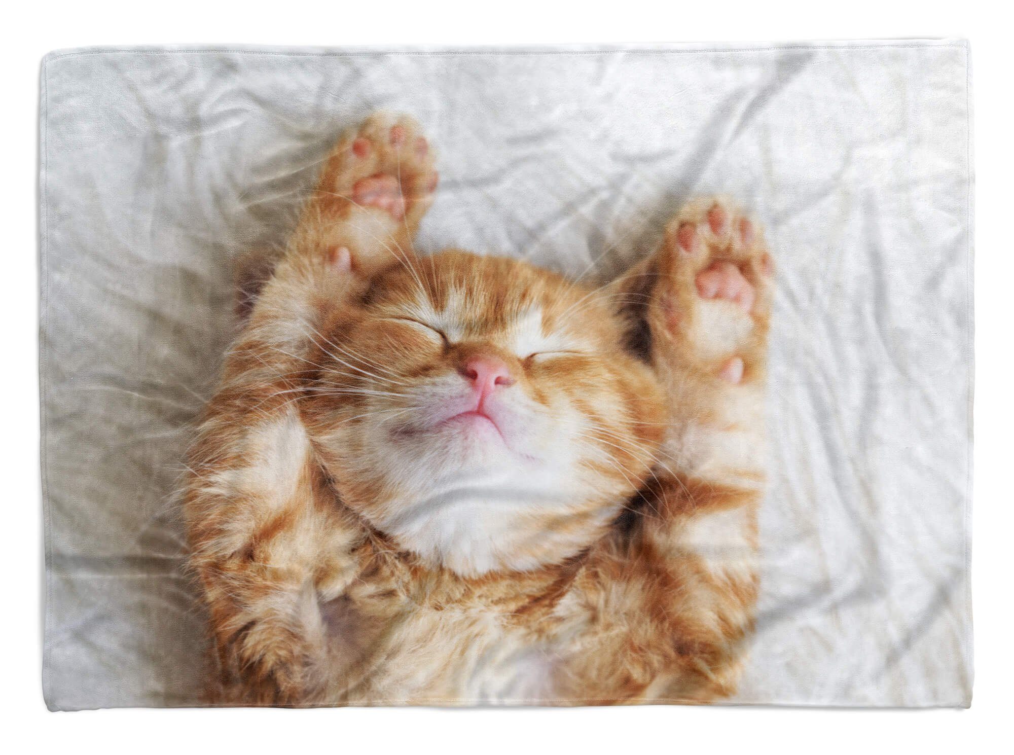 Handtuch Katze, Sinus kleine mit Tiermotiv Saunatuch (1-St), Kuscheldecke Baumwolle-Polyester-Mix Handtücher Art Strandhandtuch Handtuch süße
