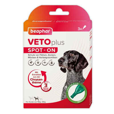 beaphar Zeckenschutzmittel Beaphar VETOplus SPOT-ON für mittelgroße Hunde von 15-30 kg