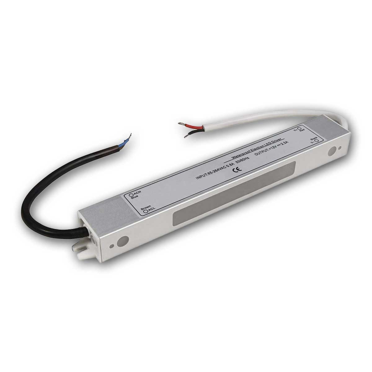 McShine LED-Trafo elektronisch, 12V DC, 1-30W, 2,5A, IP65 LED Trafo