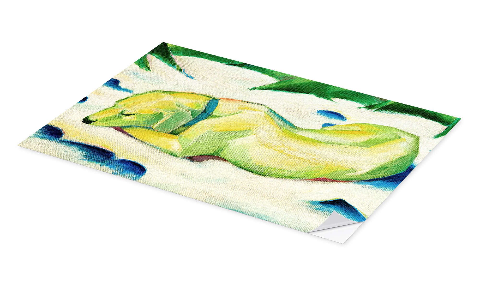 Posterlounge Poster Franz Marc, Liegender Hund günstig online kaufen