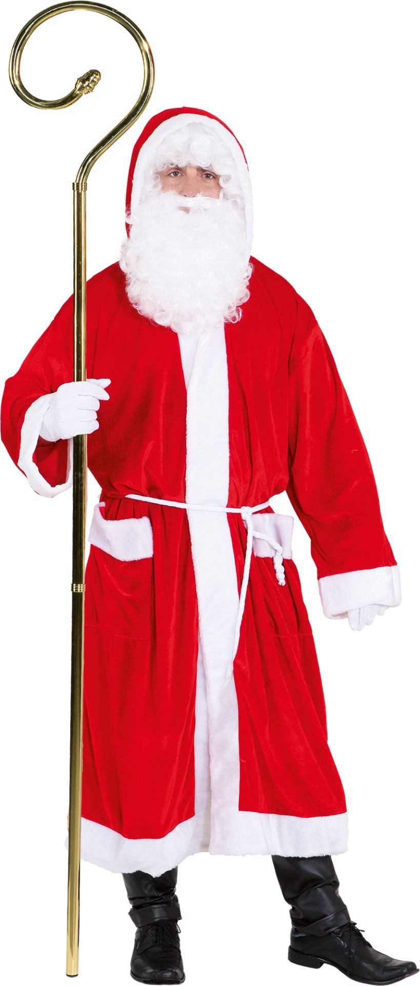 Orlob Kostüm Hochwertiger Nikolausmantel Nikolaus mit Kapuze und weißer Kordel, Einheitsgröße