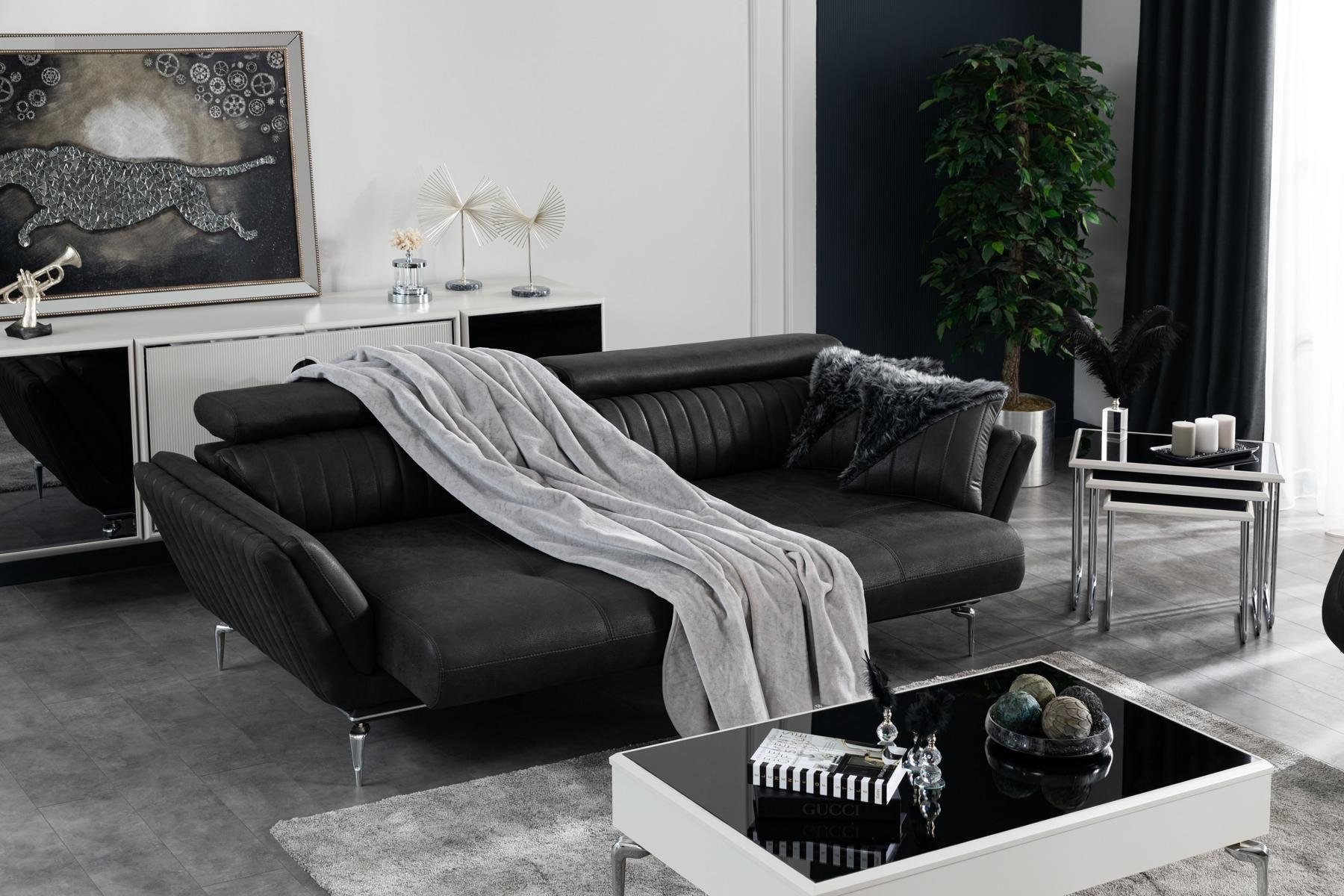 Set Sessel + Wohnzimmer-Set Wohnzimmer Couch + Mit Luxus JVmoebel 31 (3-St., 3 Couchtisch Sitzer neu, Nur Bettfunktion Couchtisch),