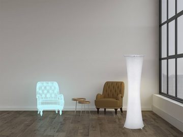 meineWunschleuchte LED Stehlampe, LED wechselbar, Warmweiß, stylische klein-e Lichtsäule Lampenschirm Stoff-lampe Weiß, Höhe 123cm