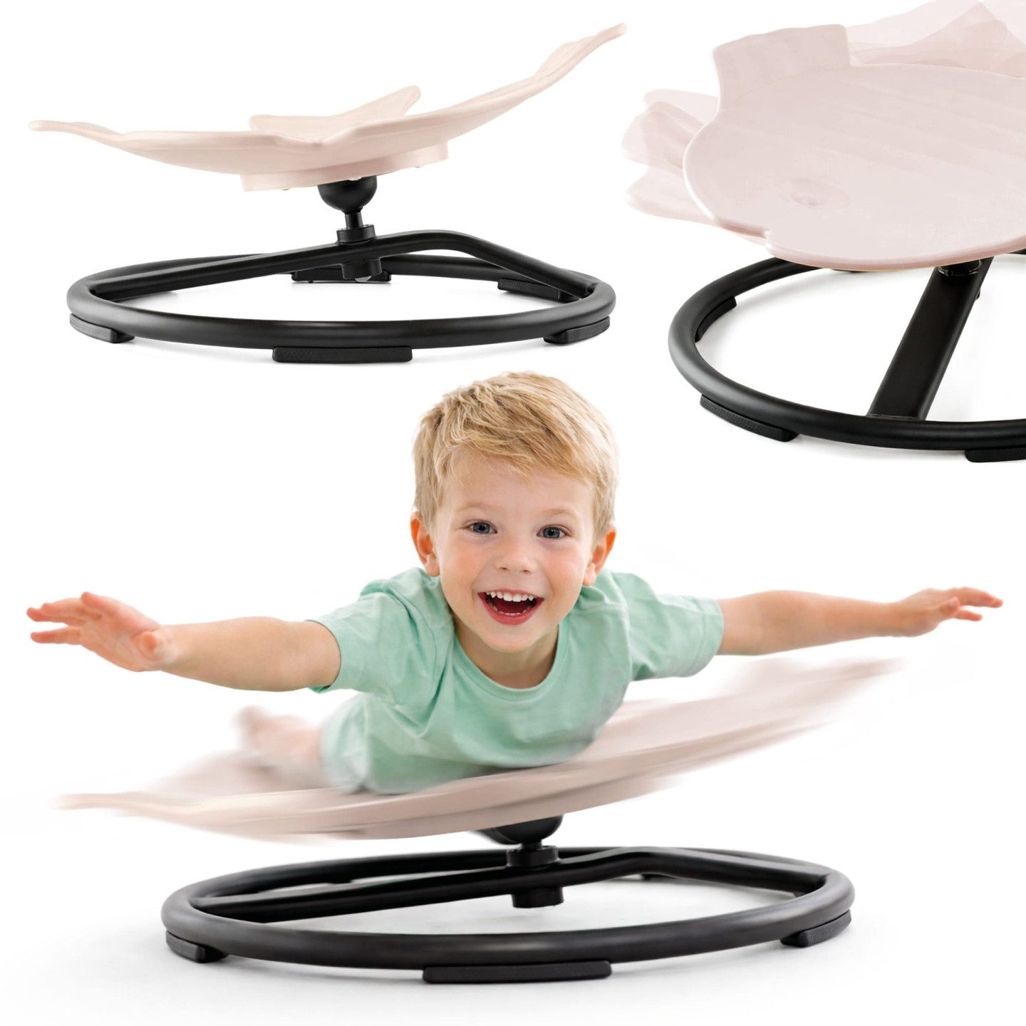 HyperMotion Motorikbrett Mamabrum Drehstuhl Kinder Fisch Balancekarussell Beige