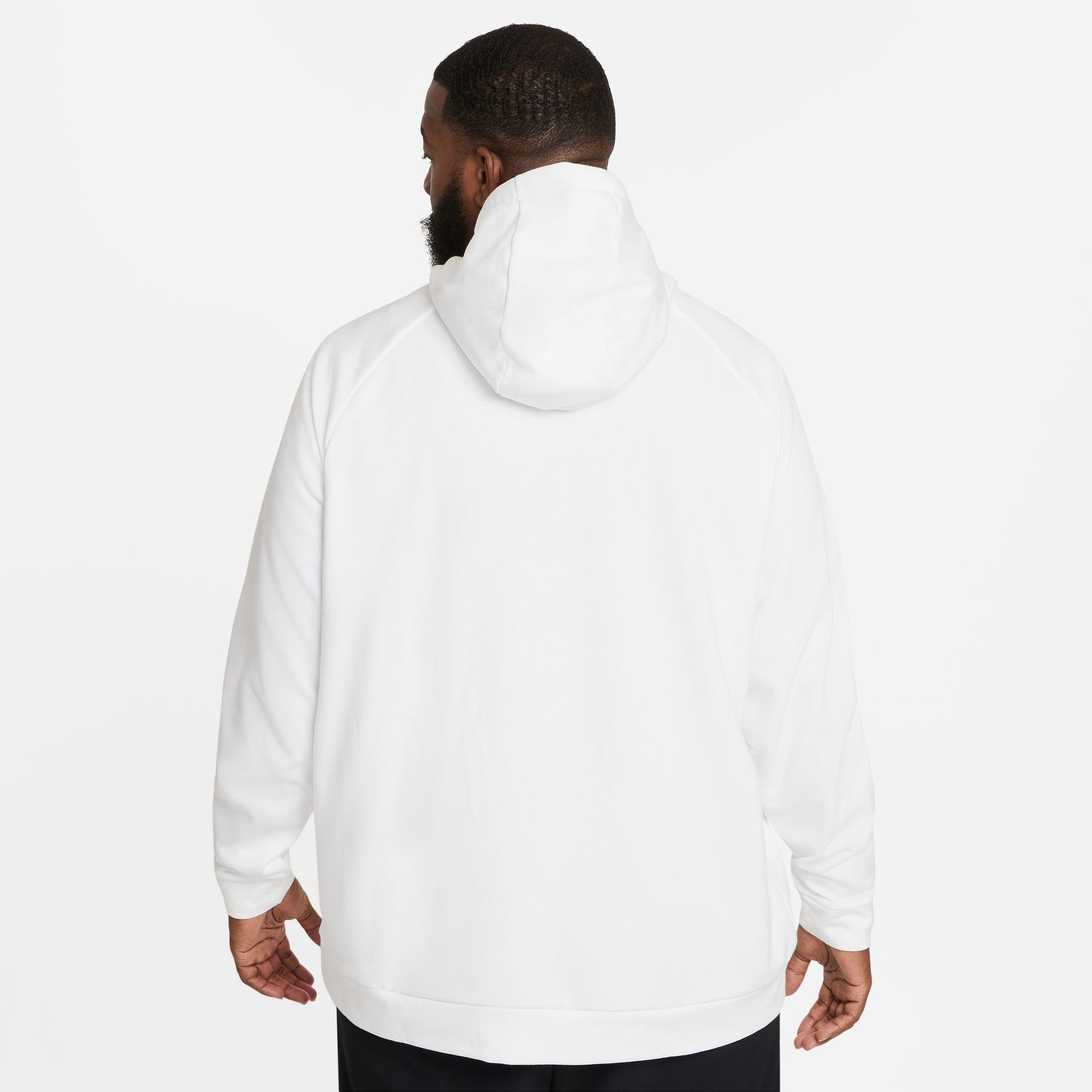 DRI-FIT WHITE/BLACK HOODIE Nike MEN'S Kapuzensweatshirt TRAINING PULLOVER