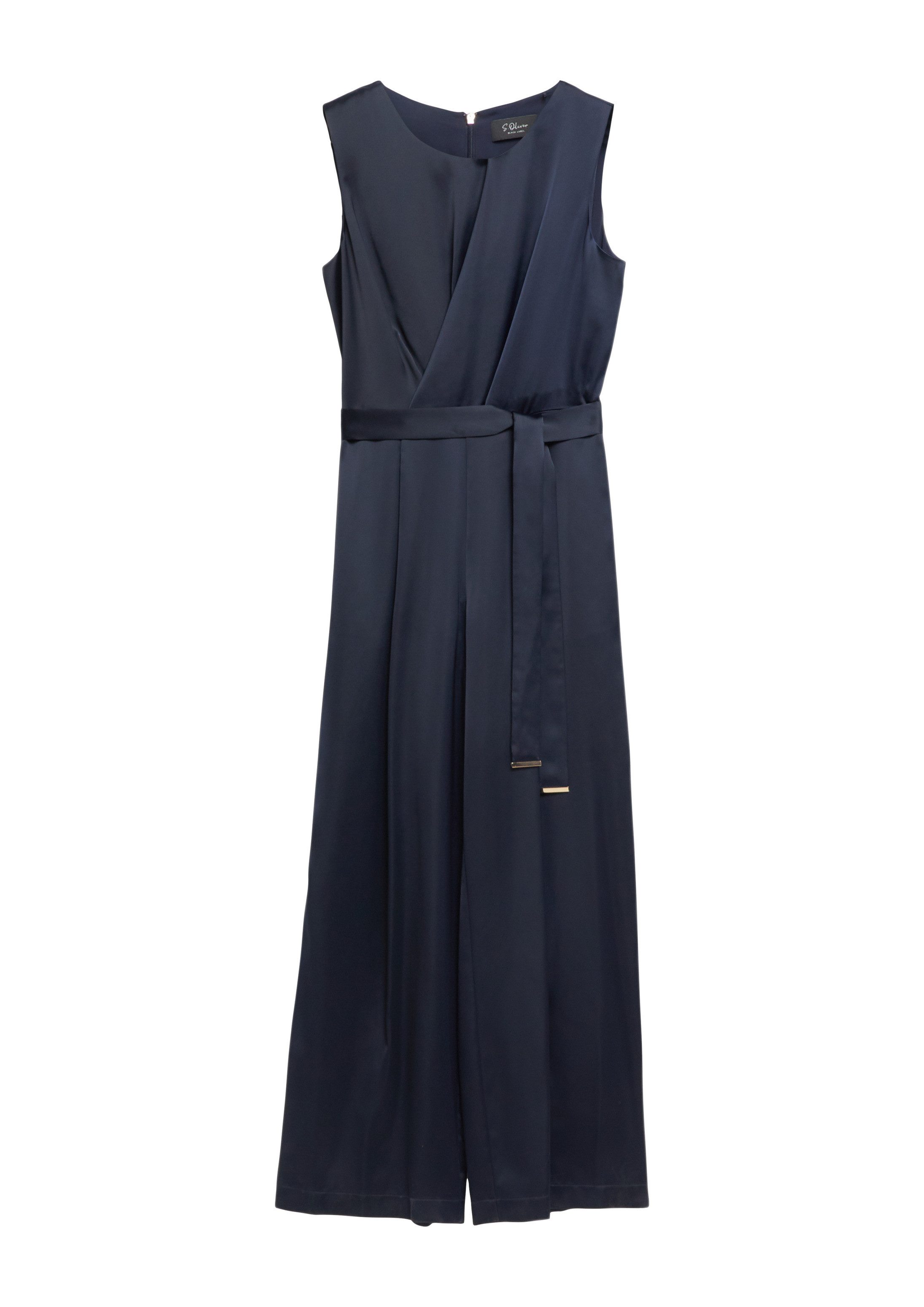 s.Oliver Jumpsuit Overall Satinierter Overall mit Bindegürtel