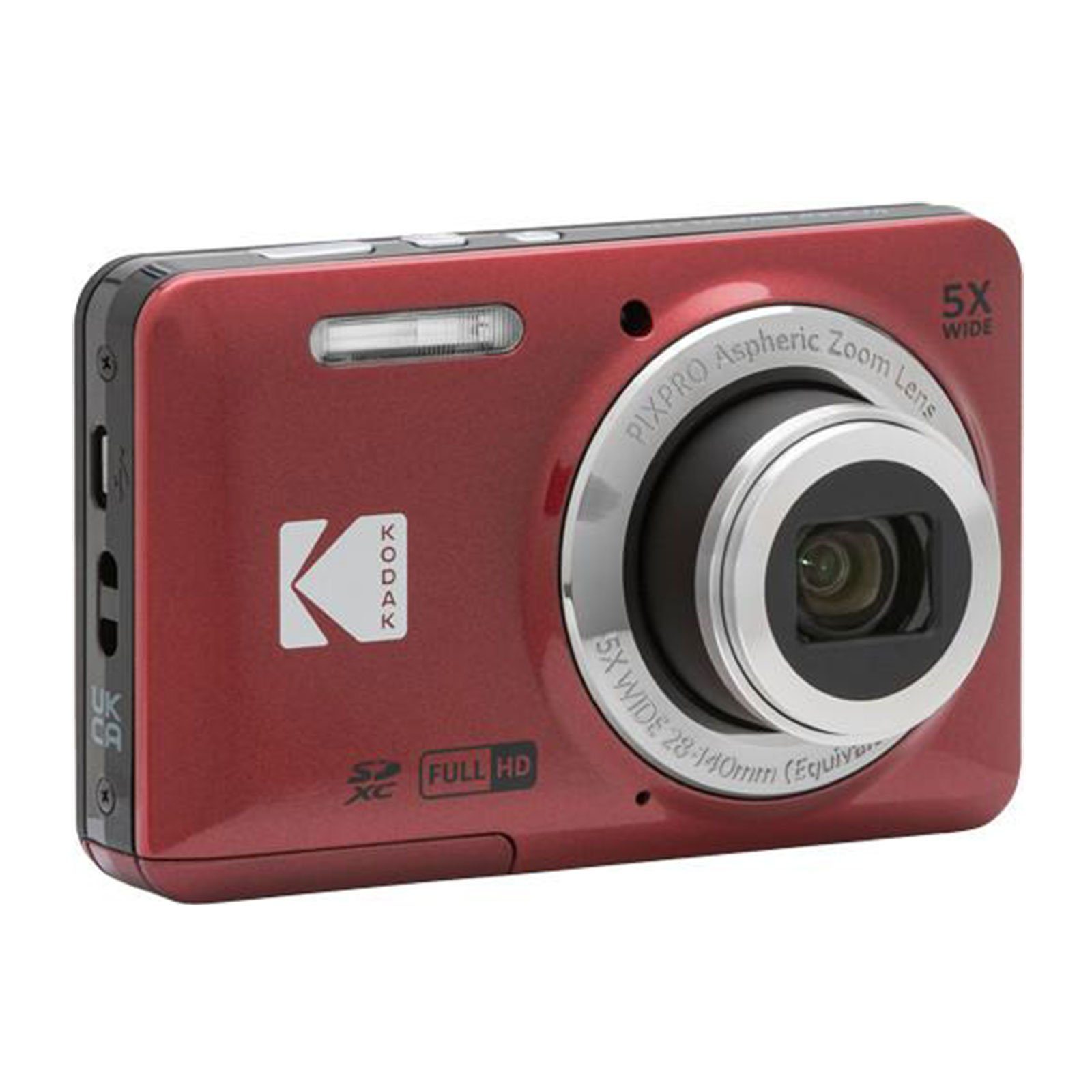 Kodak Pixpro FZ55 Kompaktkamera (CMOS-Senosr, 28-mm-Weitwinkel, Rot 2.7-Zoll-LCD)