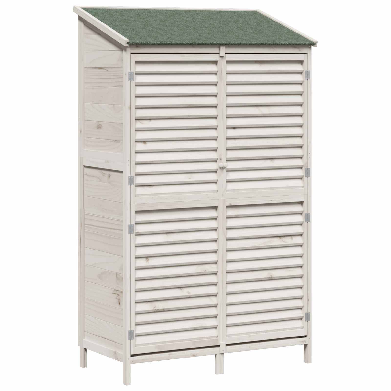 vidaXL Garten Shed Weiß 106 x 56 x 176,5 cm Massivholz aus Fichte