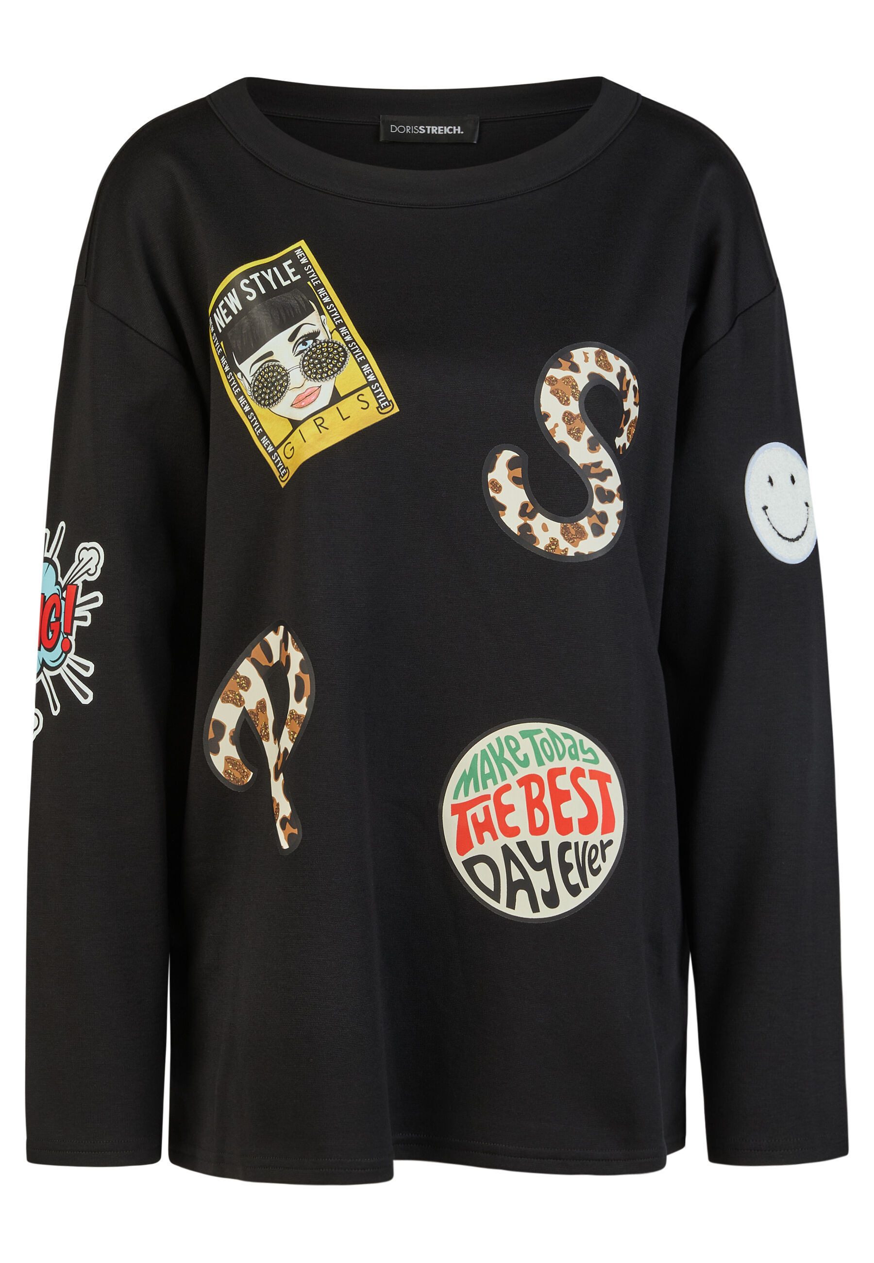 Doris Streich Sweatshirt (1-tlg) mit Badge-Motiven