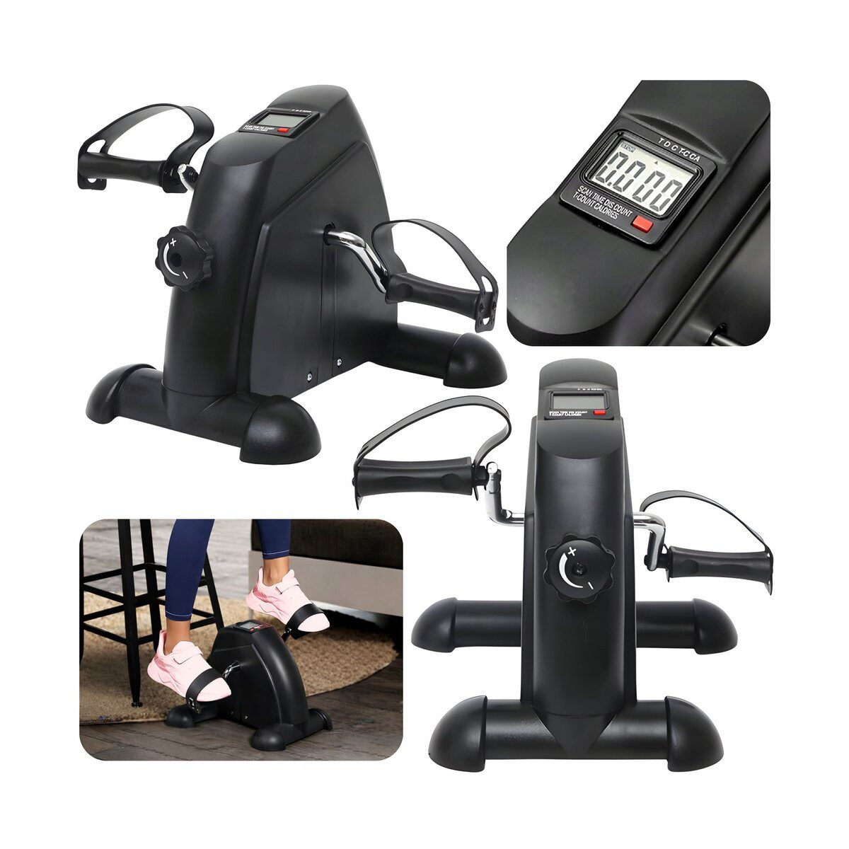 Wisam Mini-Heimtrainer Mini Heimtrainer LCD Arm Bein Trainer Pedalgerät