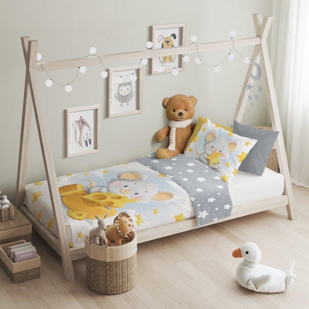 texpot Bettwäsche Kinderbettwäsche Maus Käse bedruckt günstig online kaufen