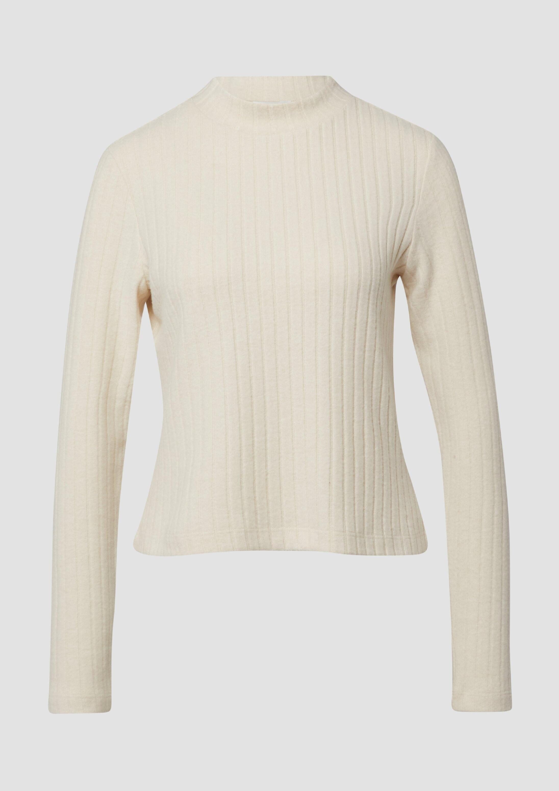 s.Oliver Langarmshirt T-Shirt Weiches Longsleeve mit Stehkragen