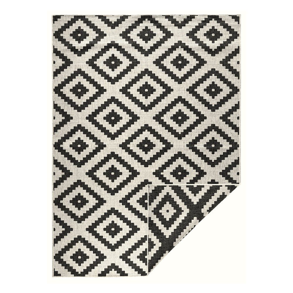 NORTHRUGS Teppich In- & Outdoor Teppich Malta Schwarz Creme, rechteckig, Höhe: 5 mm