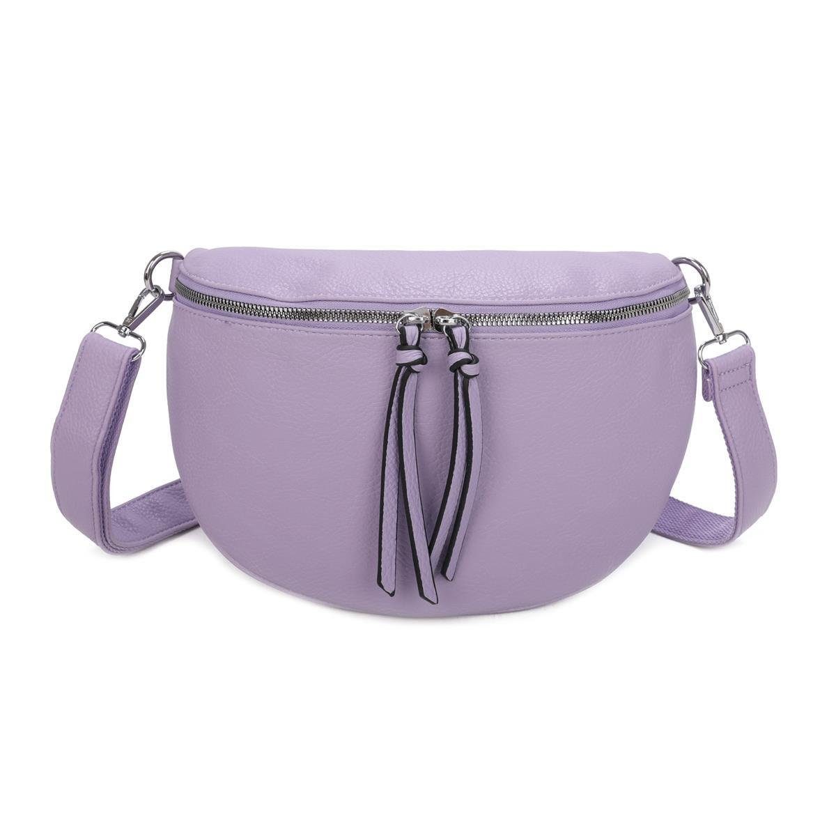 ITALYSHOP24 Bauchtasche Damen Gürteltasche Hüfttasche CrossBody Handytasche, als Schultertasche, CrossOver, Umhängetasche tragbar