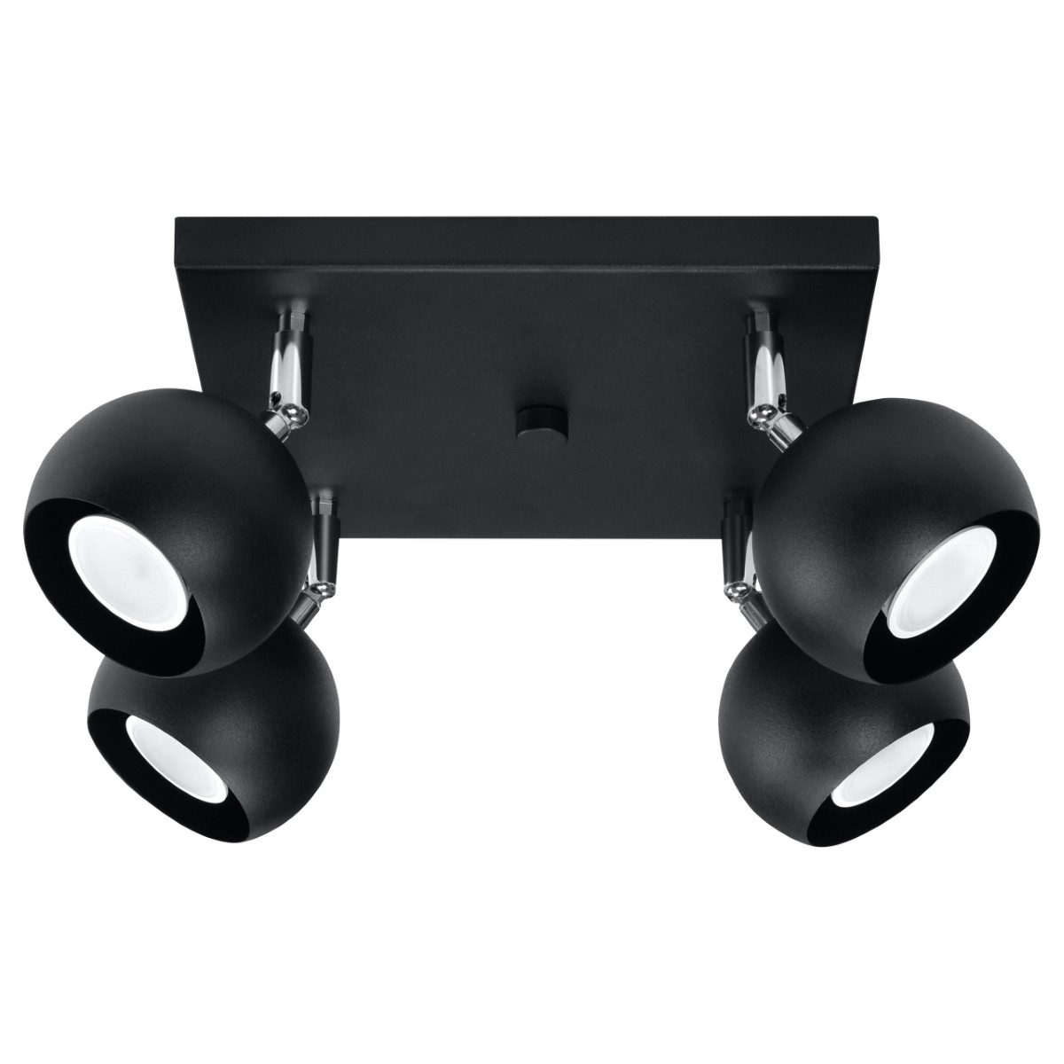 SOLLUX lighting Deckenleuchte Deckenleuchte Oculare 4 Schwarz, Nicht enthalten