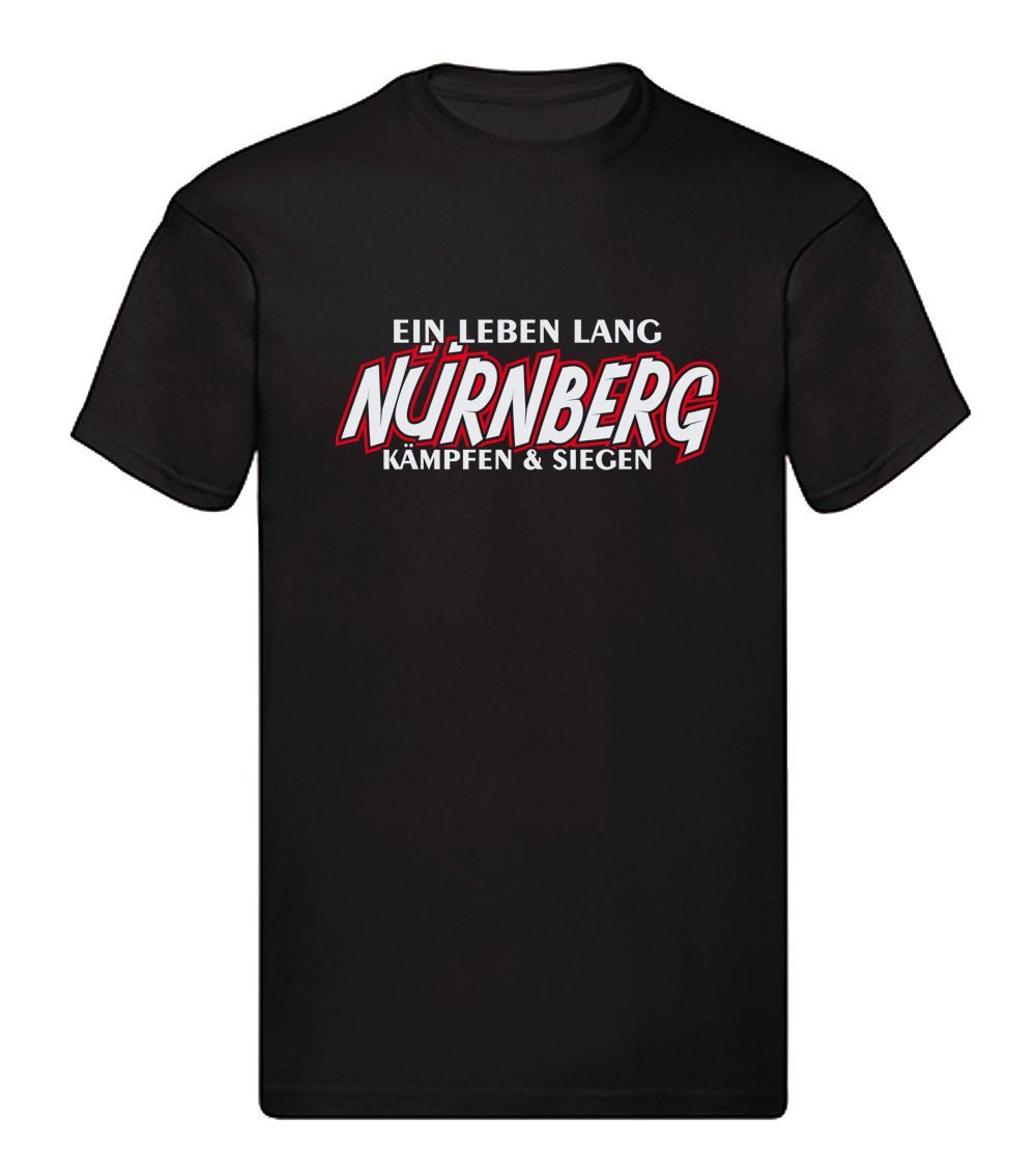 G-graphics T-Shirt Ein Leben lang – NÜRNBERG – kämpfen & siegen (1-tlg) Herren T-Shirt mit einem Motiv für den echten Fan