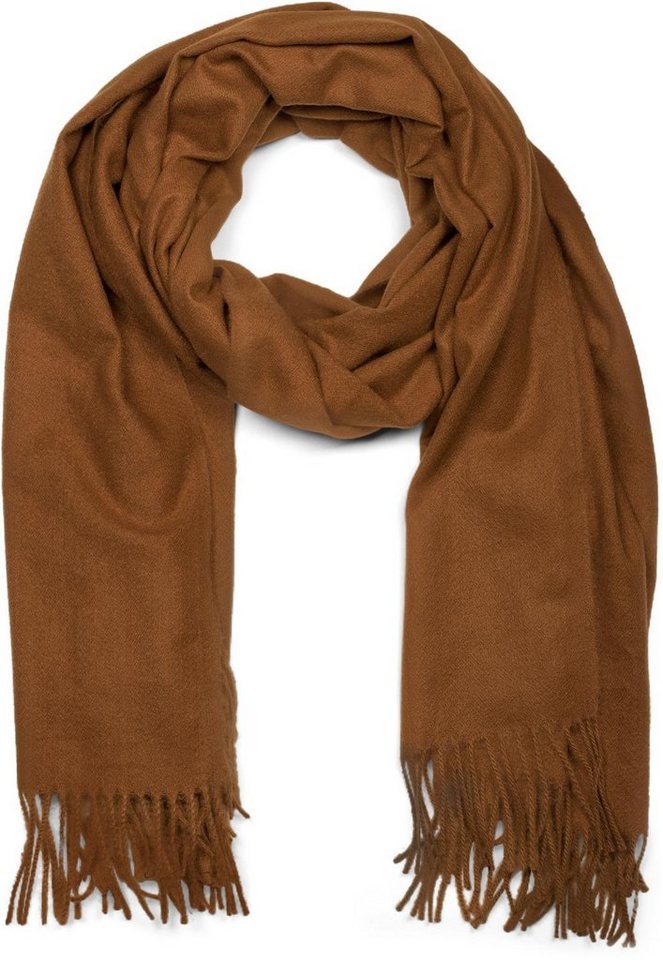 styleBREAKER Modeschal Weicher Schal Uni mit Fransen, (1-St)