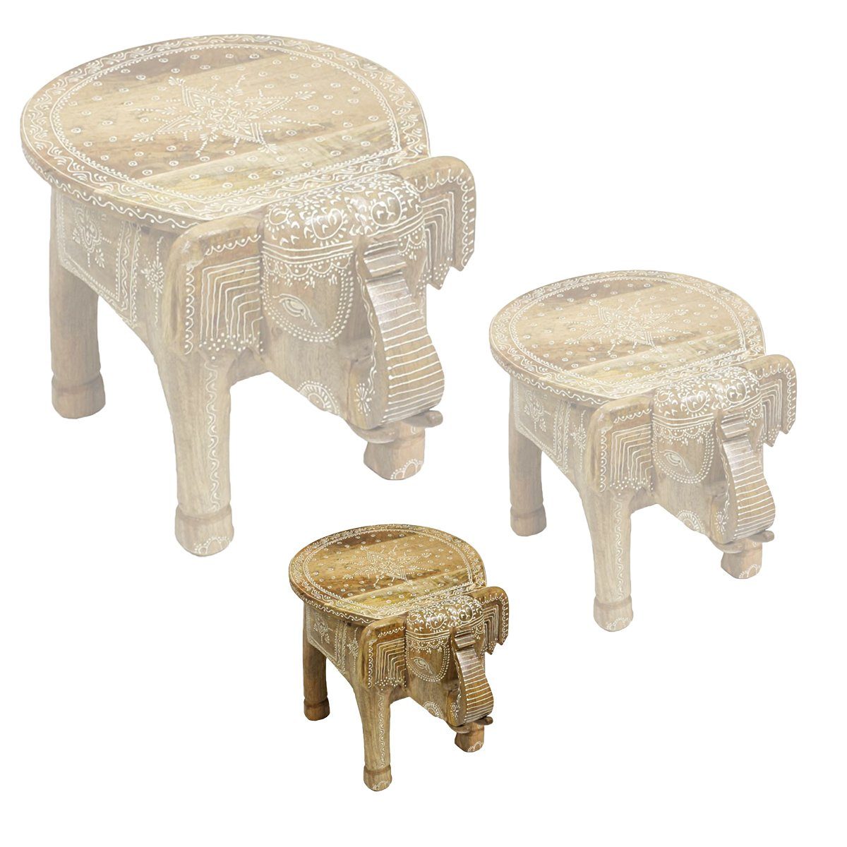 Oriental Galerie Blumenhocker Indischer Hocker Elefant günstig online kaufen