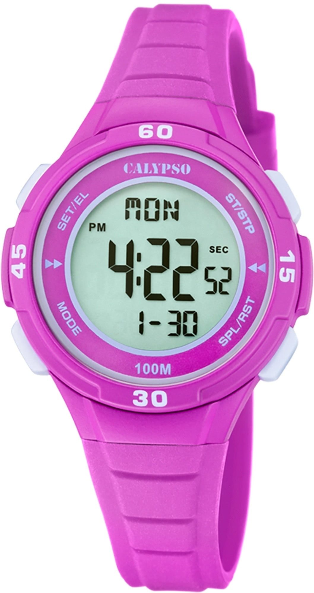 CALYPSO WATCHES Digitaluhr Calypso Jugenduhr Kunststoff rosa Calypso, (Digitaluhr), Jugenduhr rund, mittel (ca. 35mm) Kunststoffarmband, Fashion-Style