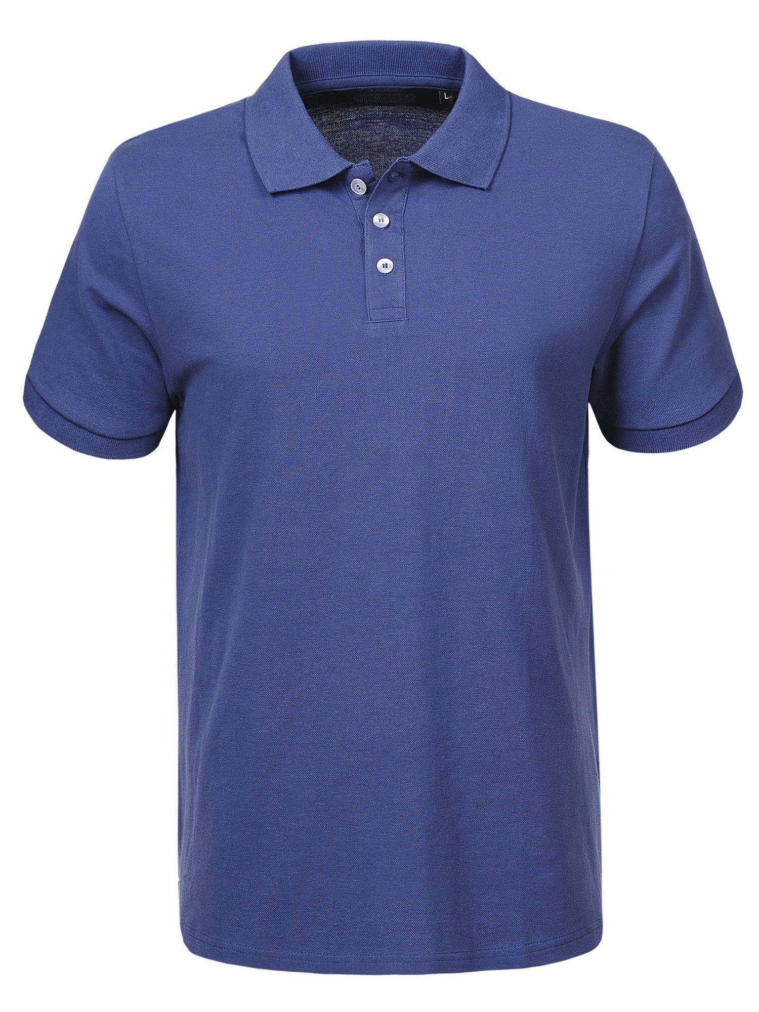 GLO-STORY Poloshirt GLO-STORY Herren Poloshirt Basic Kurzarm Polohemd Polo Shirt Regular Blau