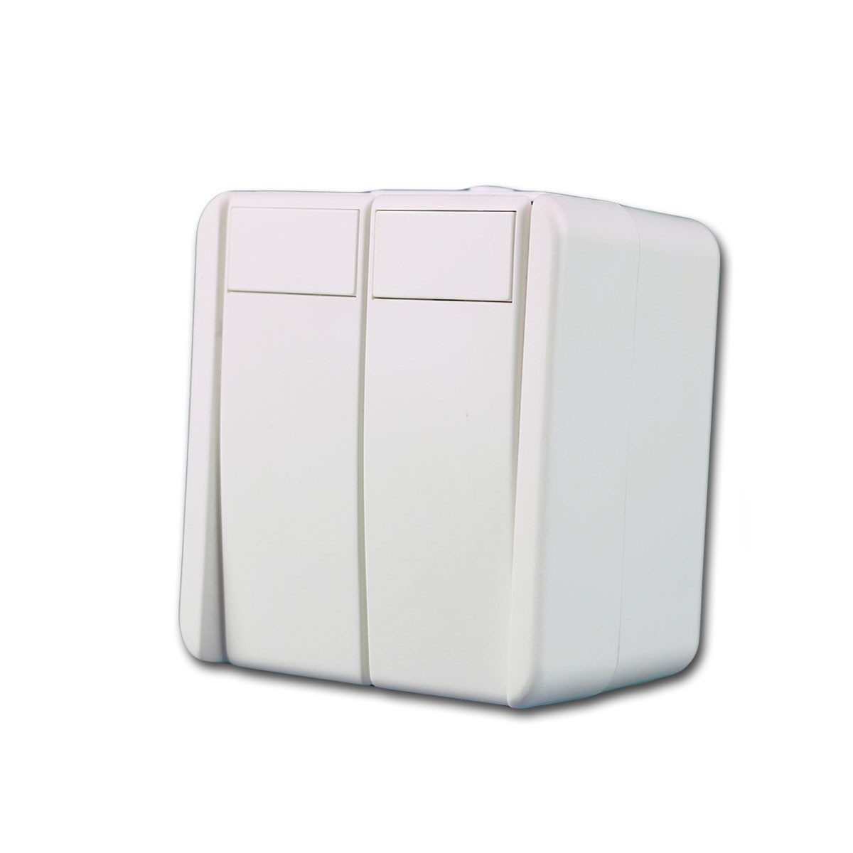 TEM fontana Doppel-Taster, weiß 250V~/10A, AP, IP44 Wandtaster