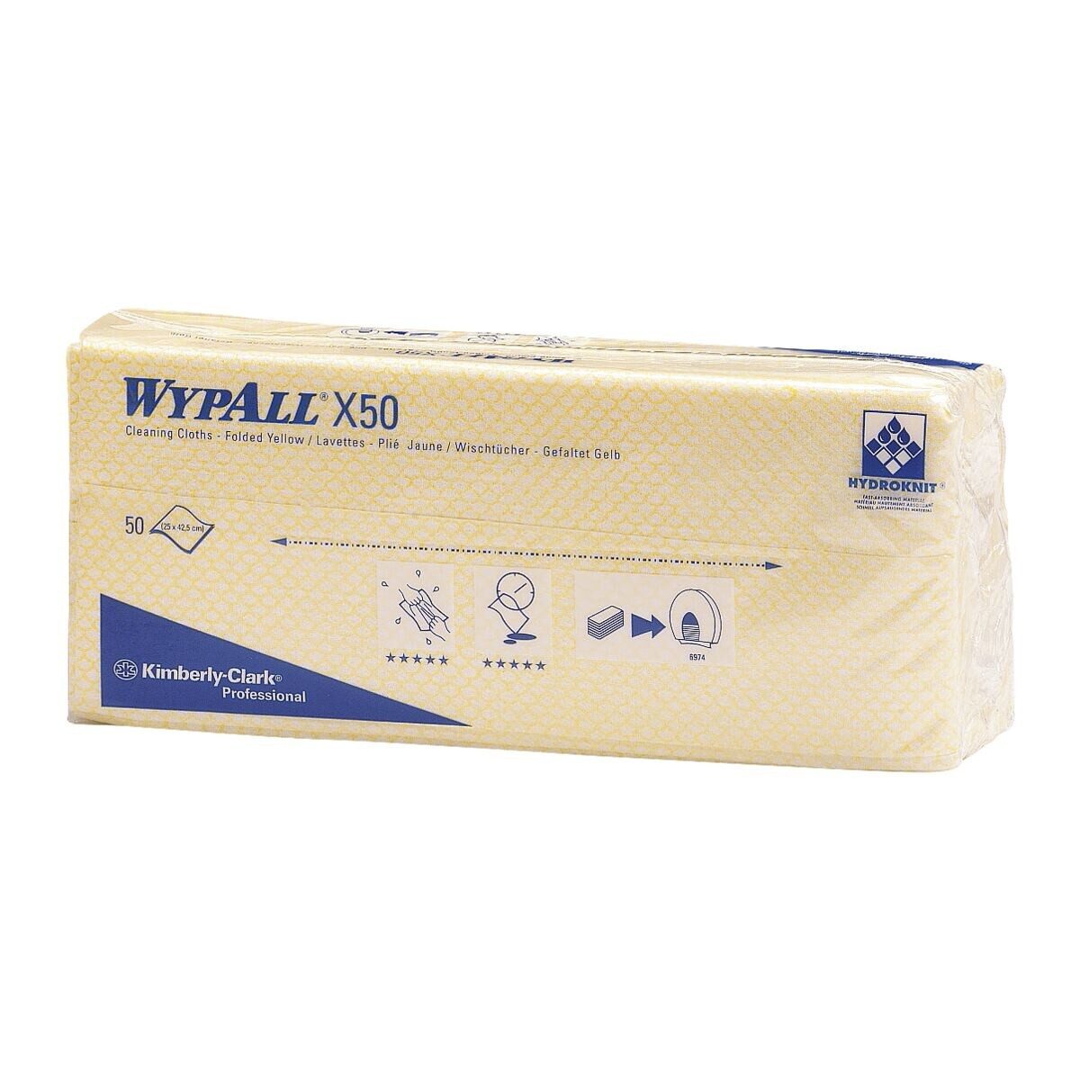 Thumbnail - KIMBERLY-CLARK Reinigungstücher (42x25 cm, 50-tlg., 42x25 cm, gefaltet, Einzelblatt-Entnahme)