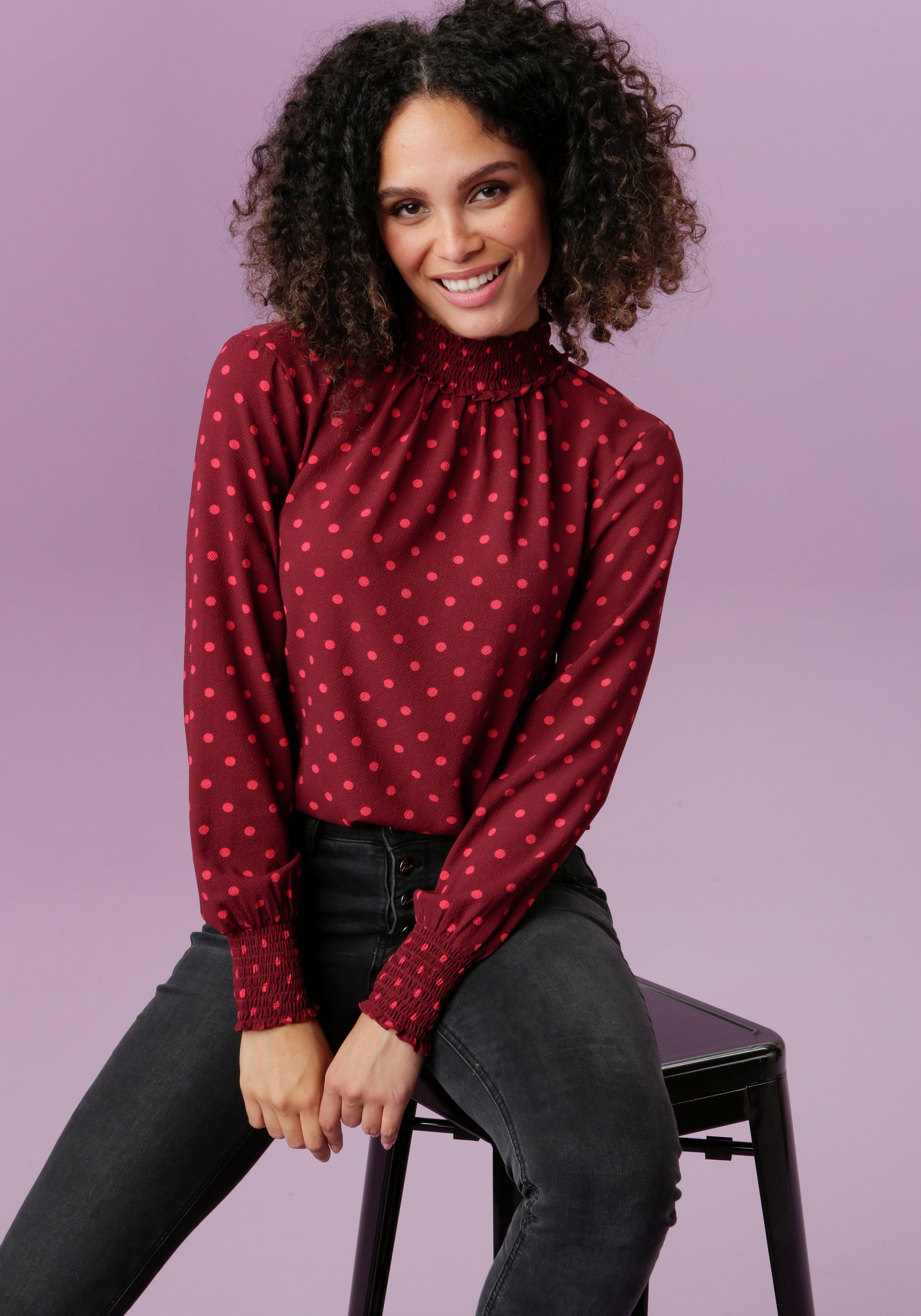Gepunktete rote Blusen für Damen online kaufen | OTTO