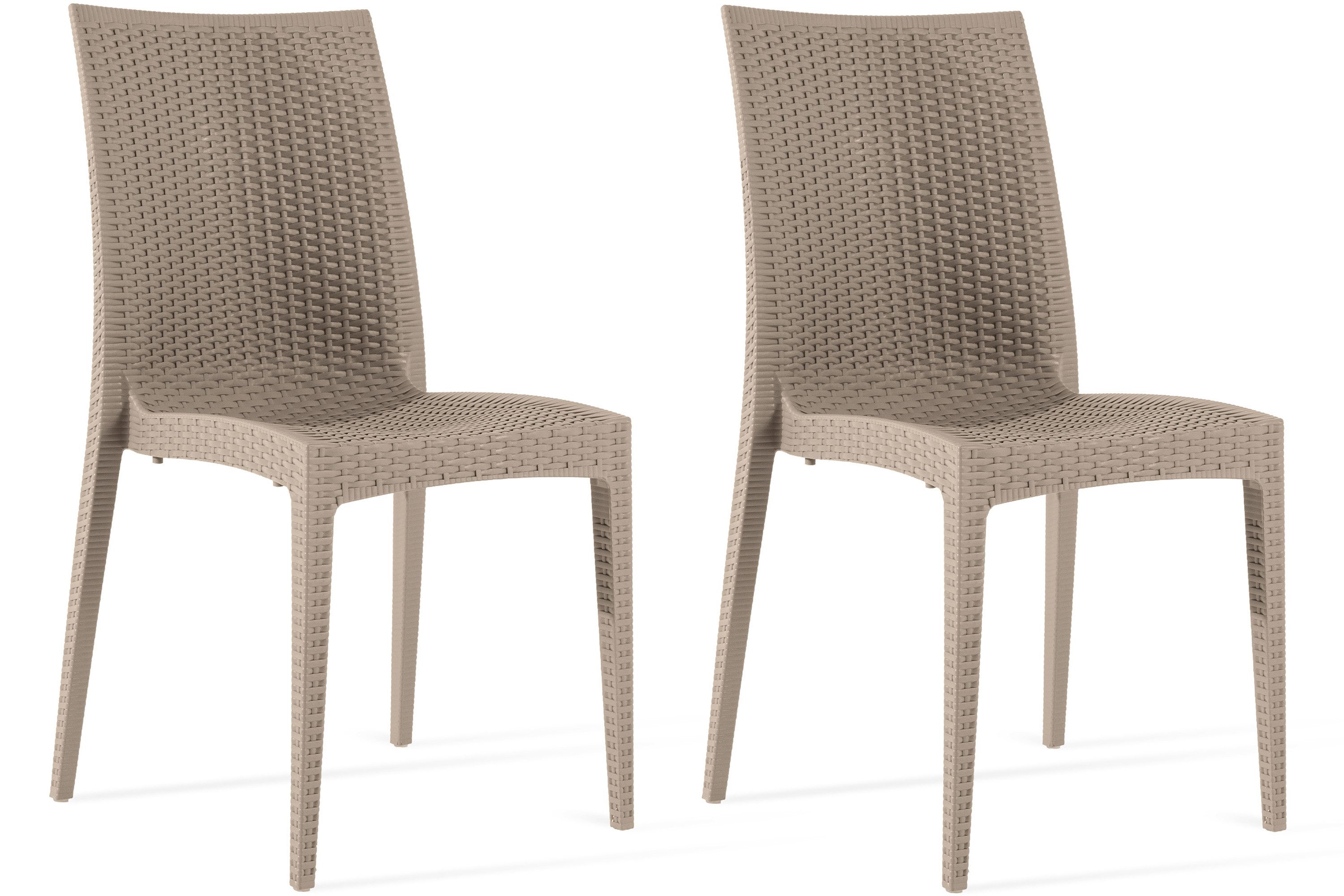 KONSIMO® Gartenstuhl ETULI Stapelstuhl, Gartensessel, Premiumware aus Italien, (Set, 2 St), stapelbar, pflegeleicht, aus recycelten Materialien, Modern