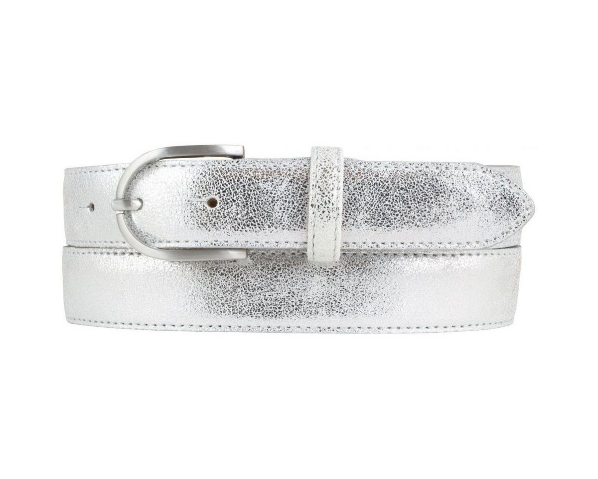 BELTINGER Ledergürtel Damen-Gürtel in Metall-Optik 3 cm - Leder-Gürtel Metallic-Look für Dam (1-St)